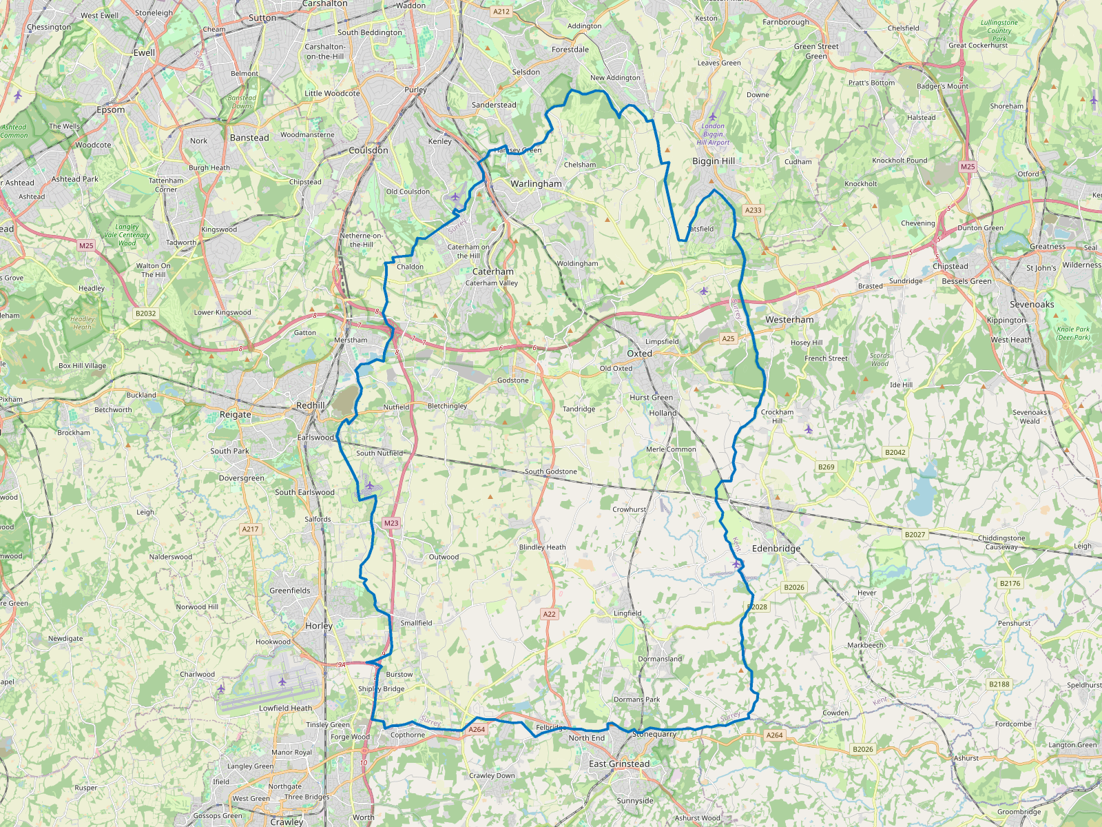 Map of Tandridge
