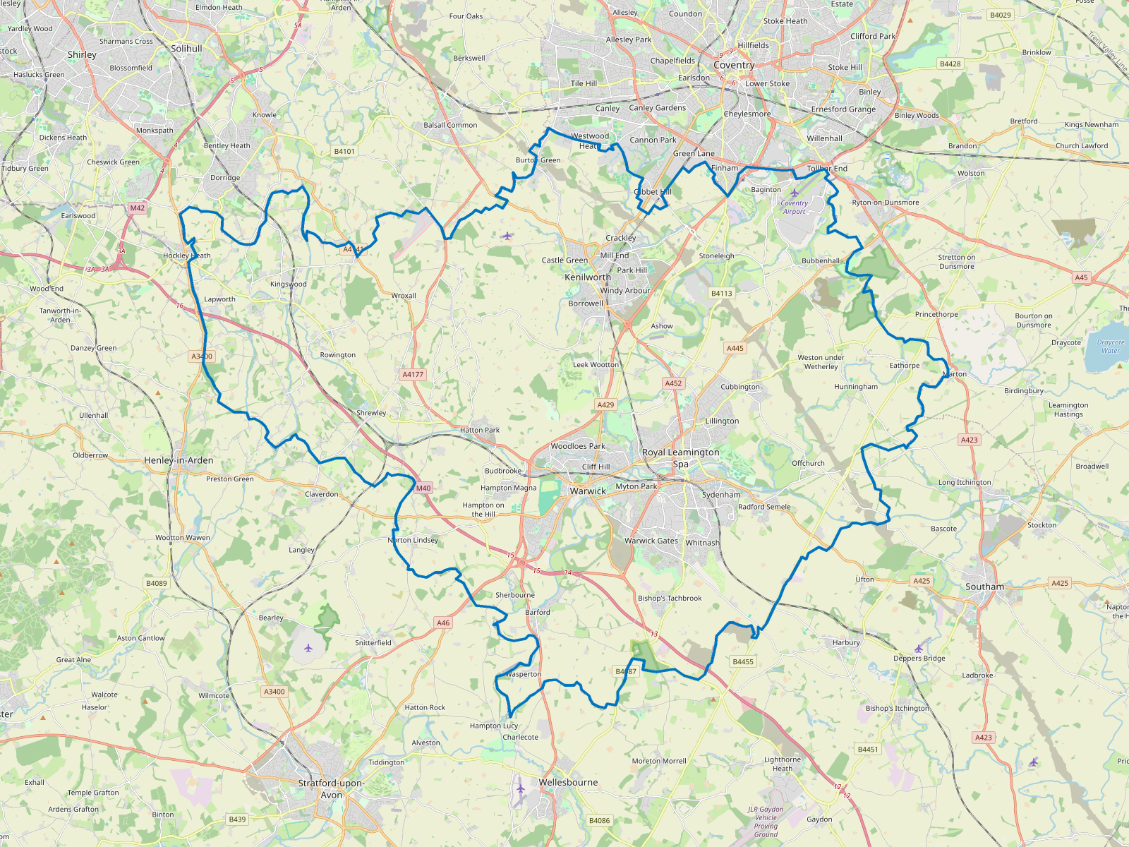 Map of Warwick