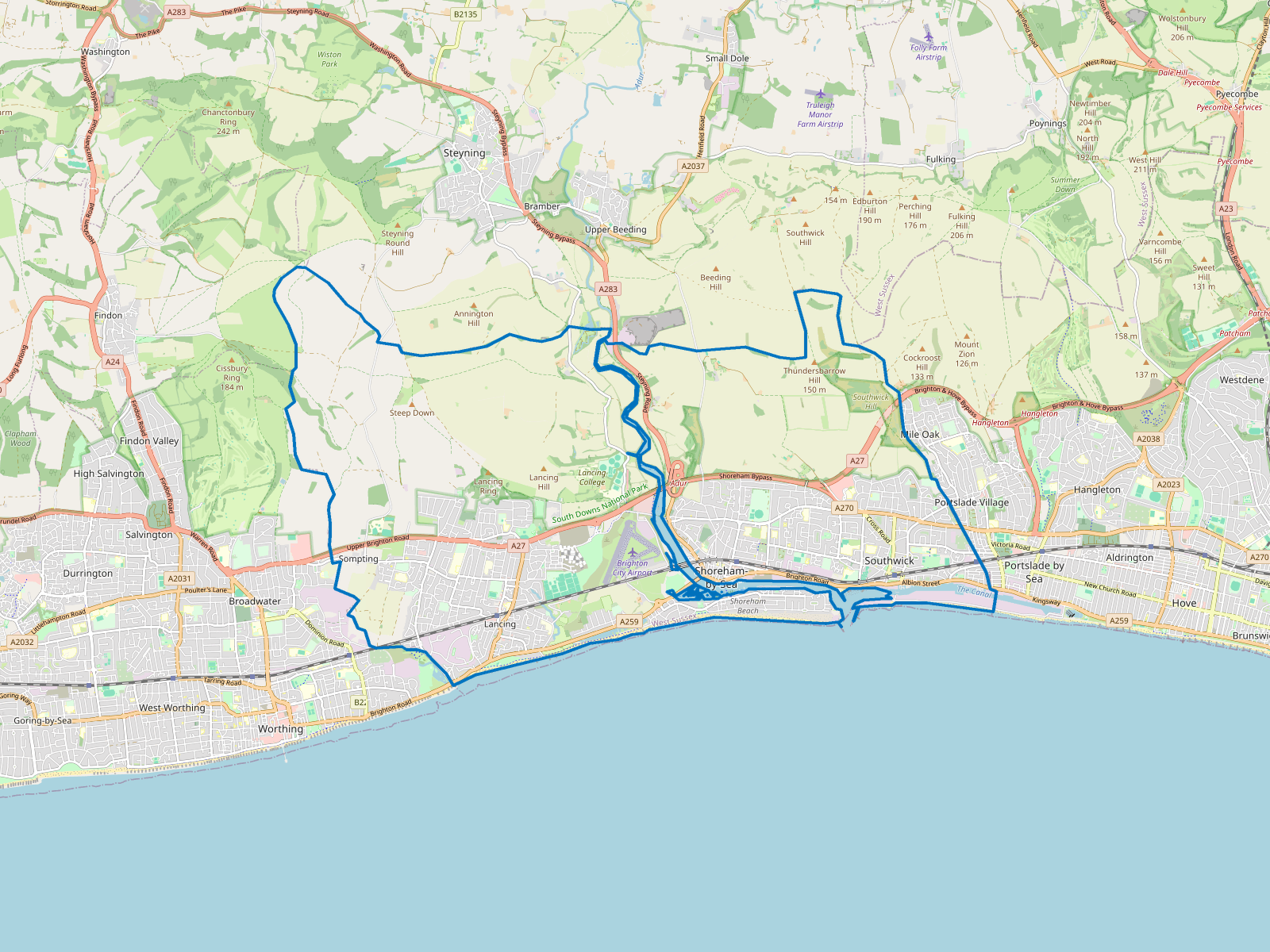 Map of Adur
