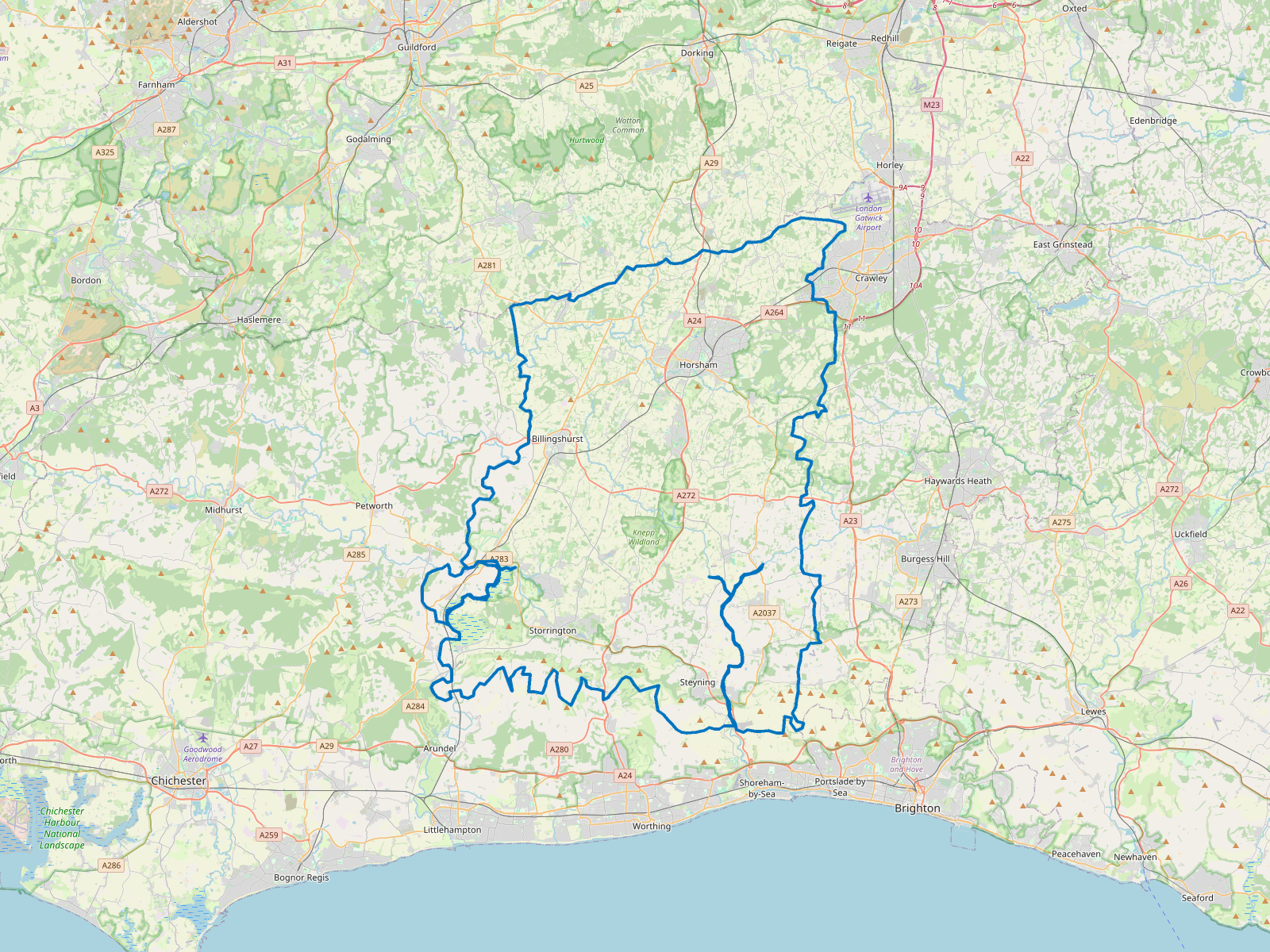 Map of Horsham