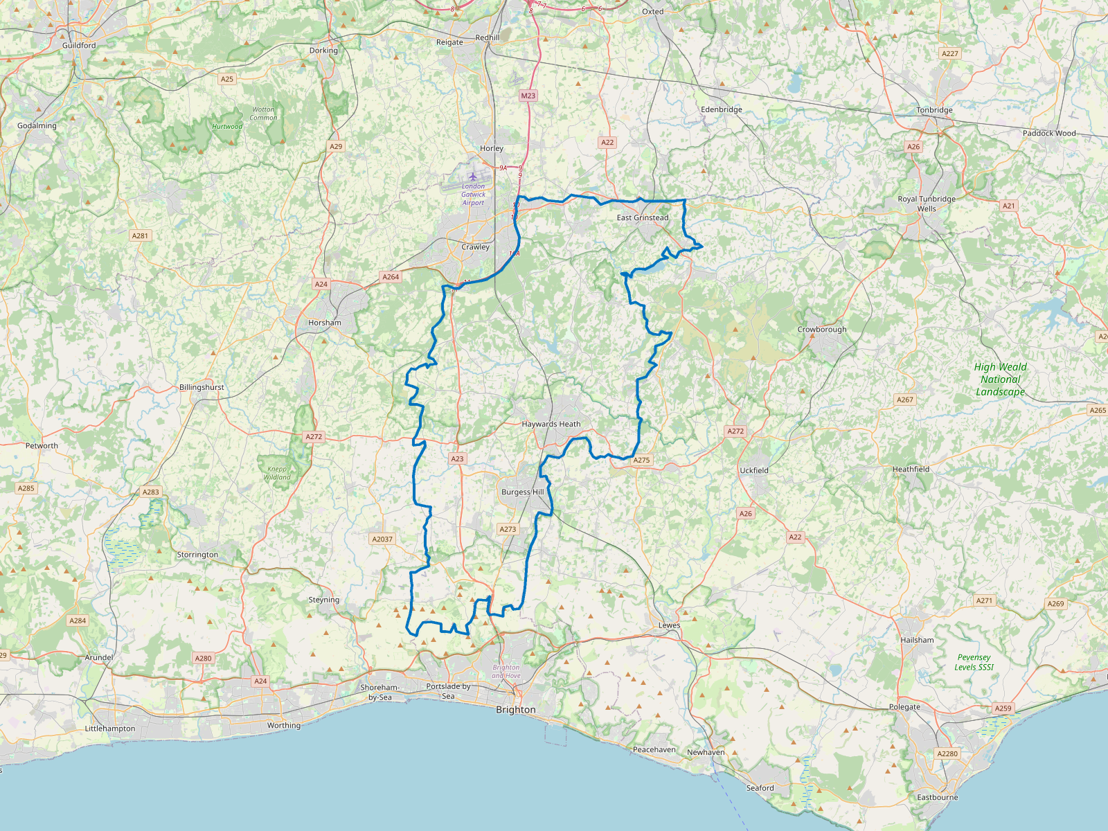 Map of Mid Sussex