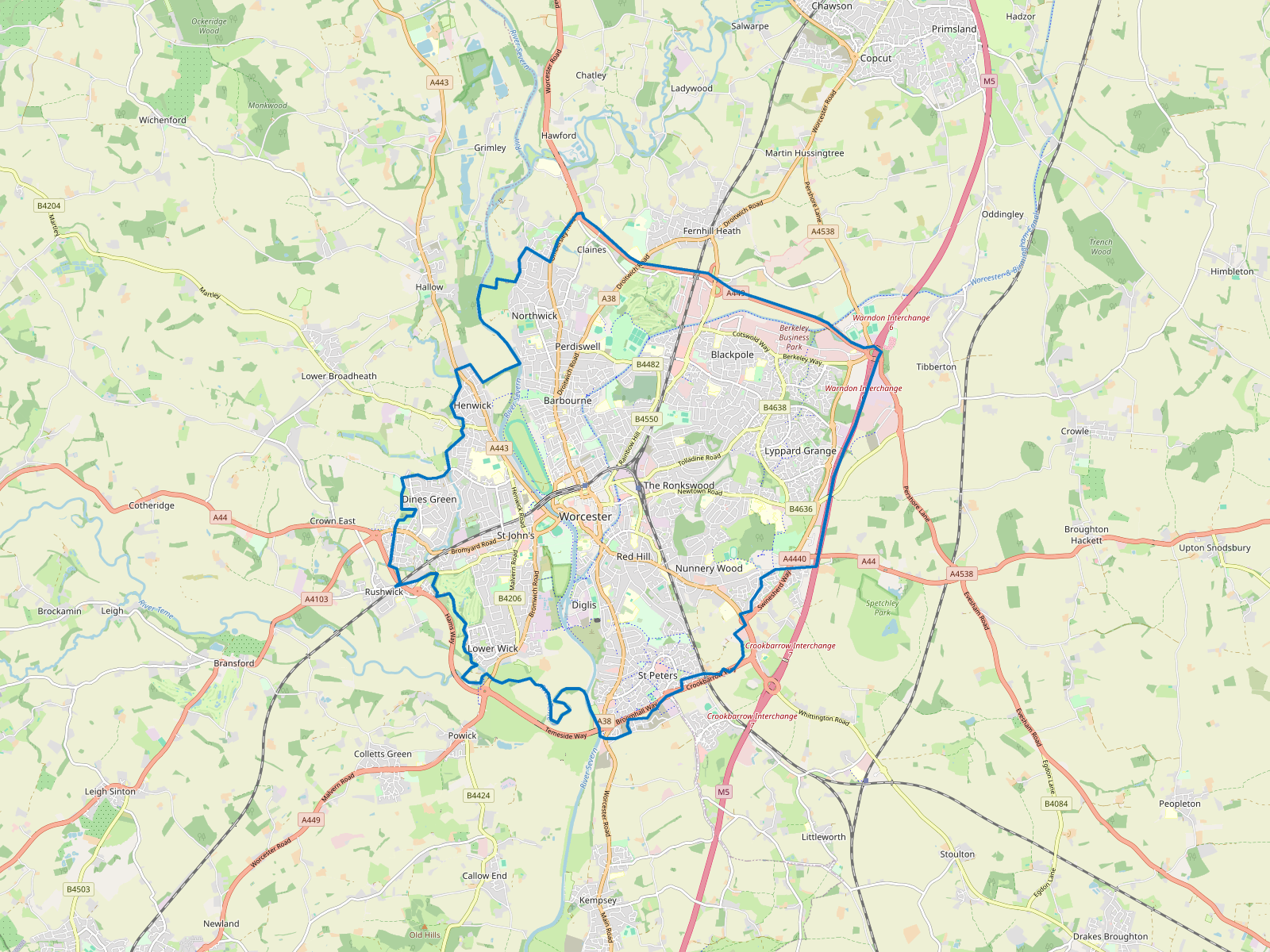 Map of Worcester