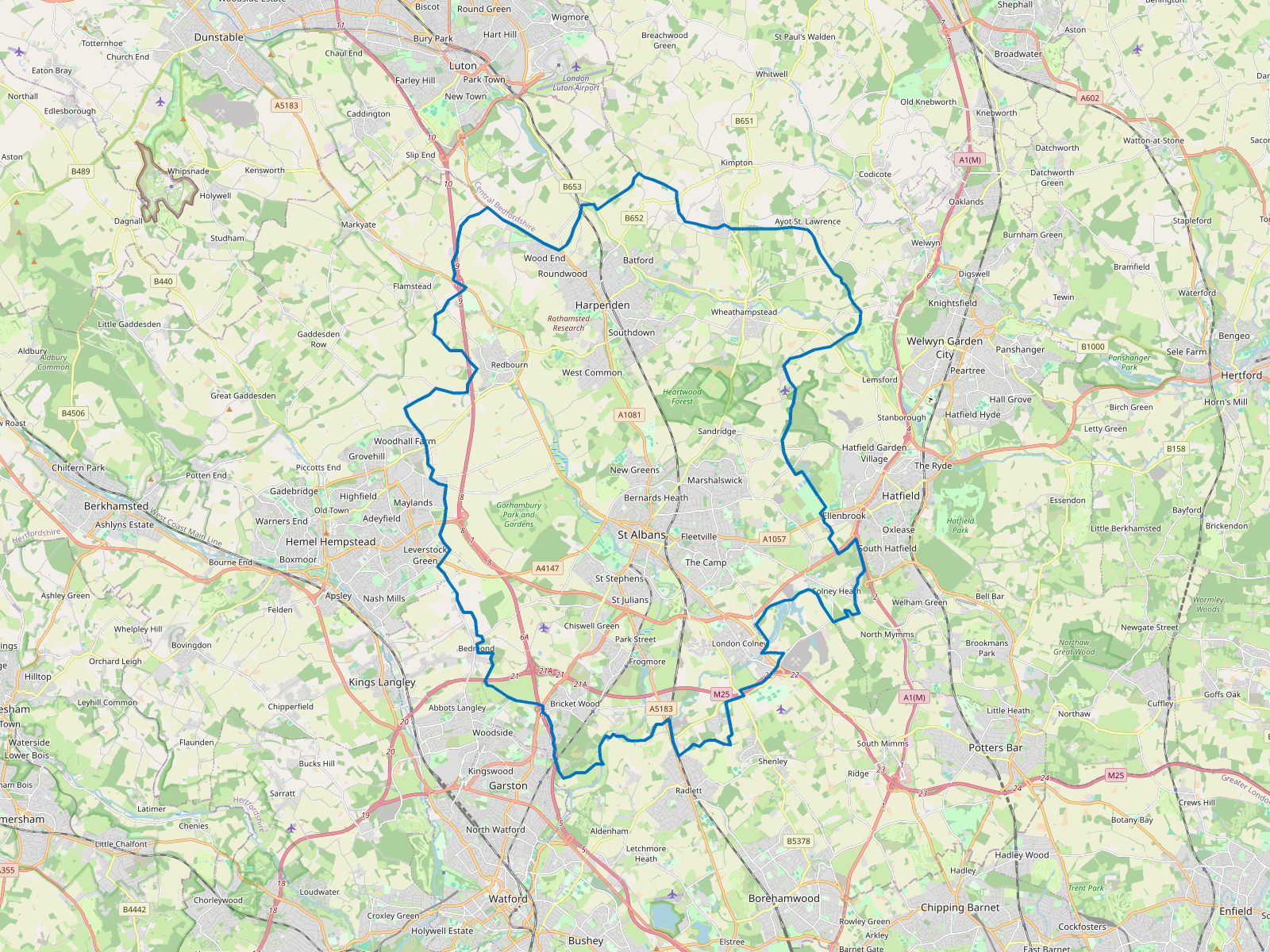Map of St Albans
