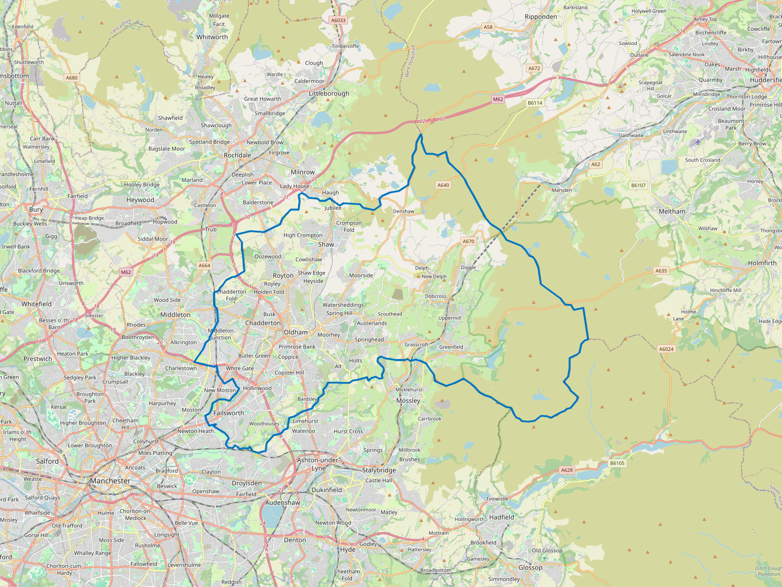 Map of Oldham