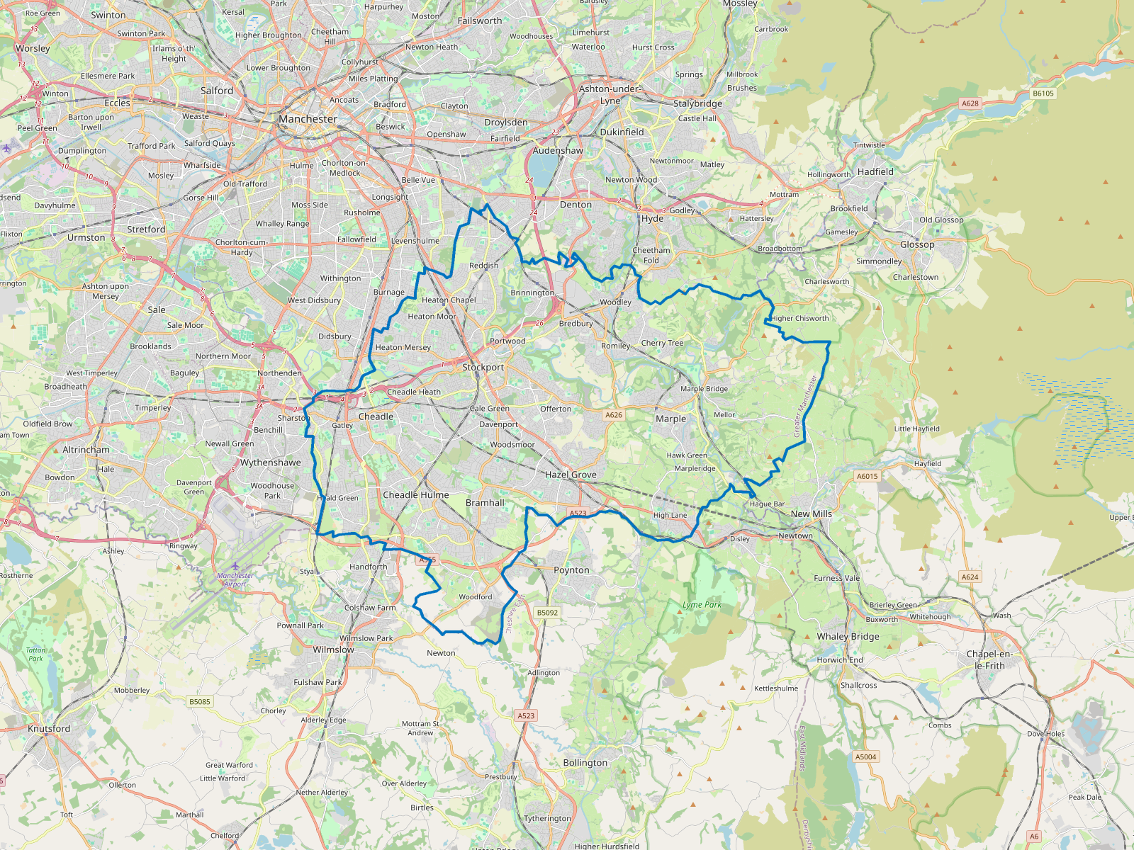 Map of Stockport