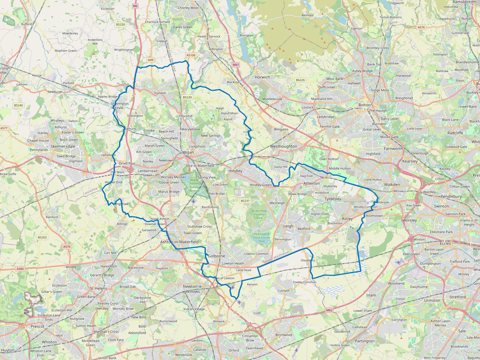 Map of Wigan