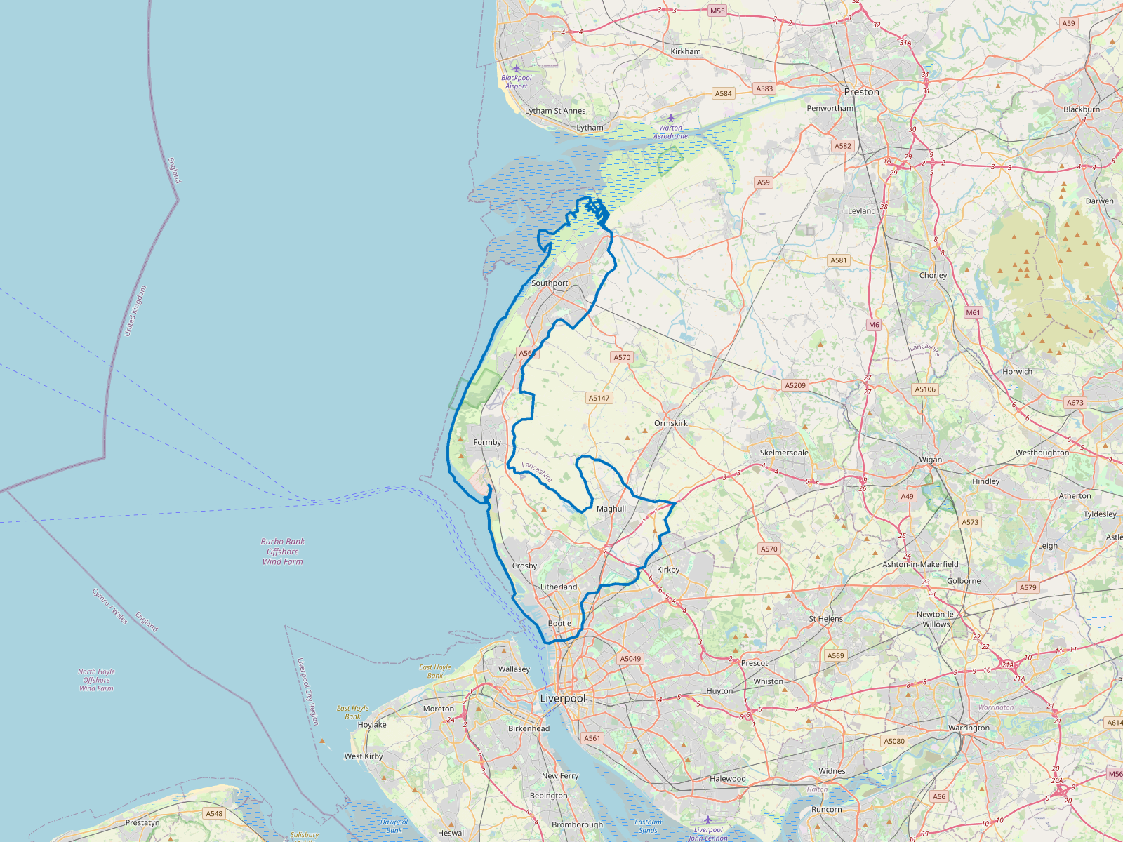 Map of Sefton
