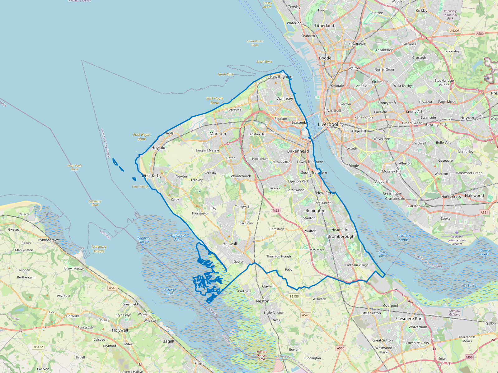 Map of Wirral