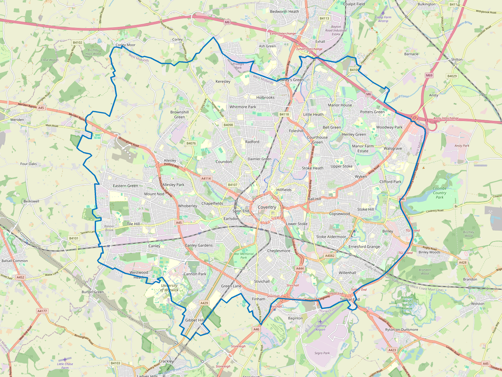 Map of Coventry