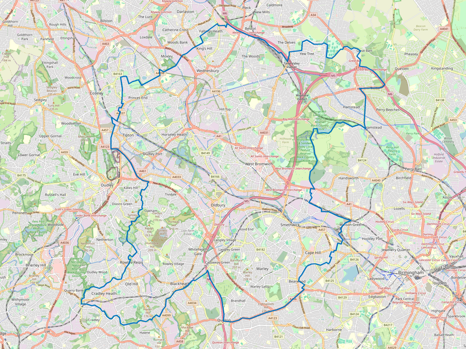 Map of Sandwell