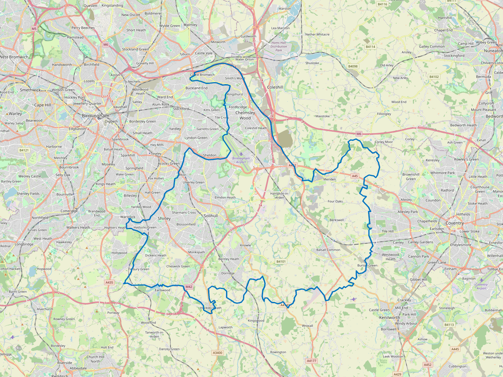 Map of Solihull