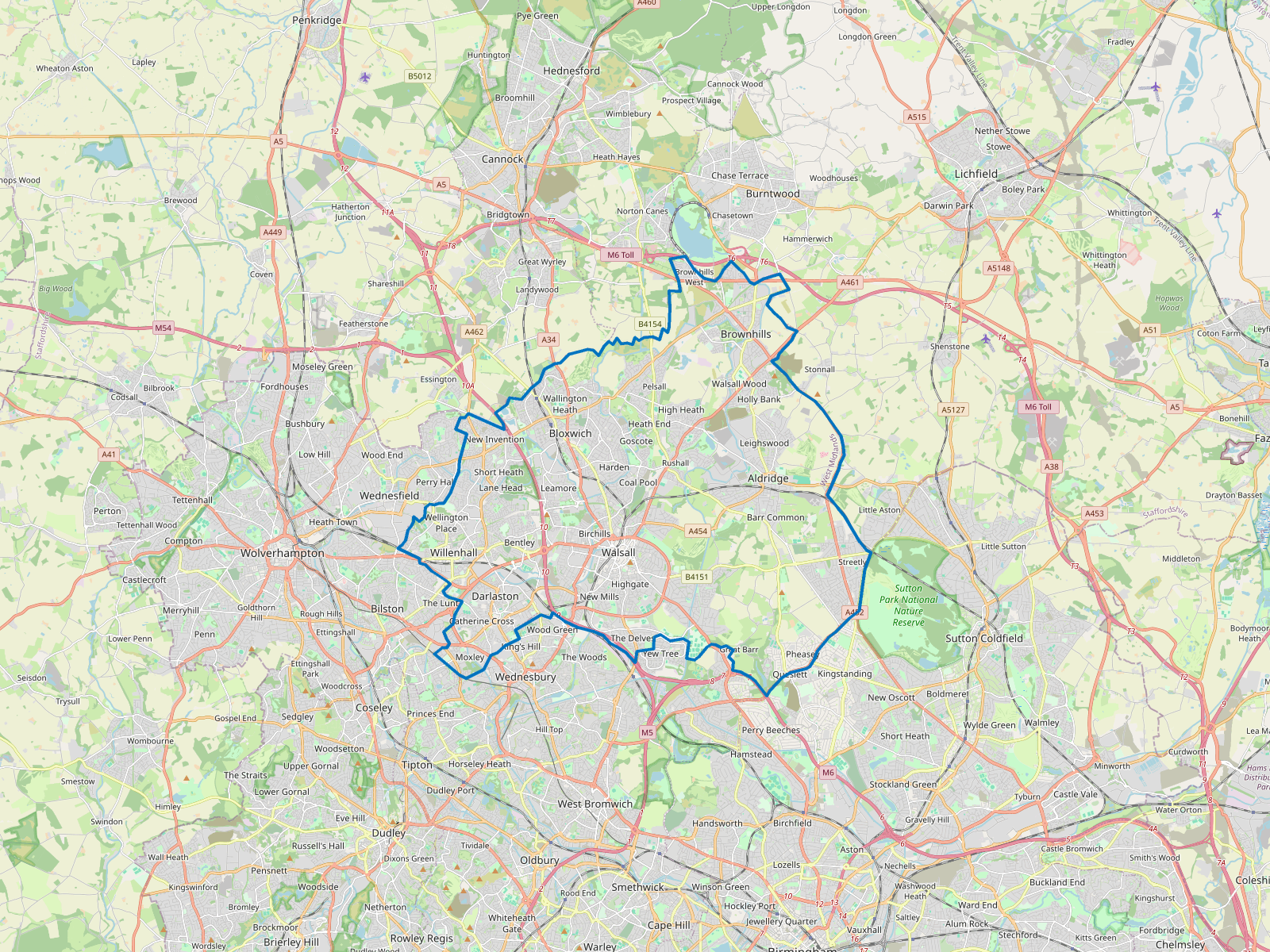 Map of Walsall