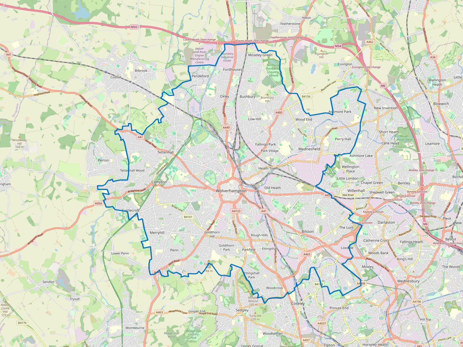 Map of Wolverhampton