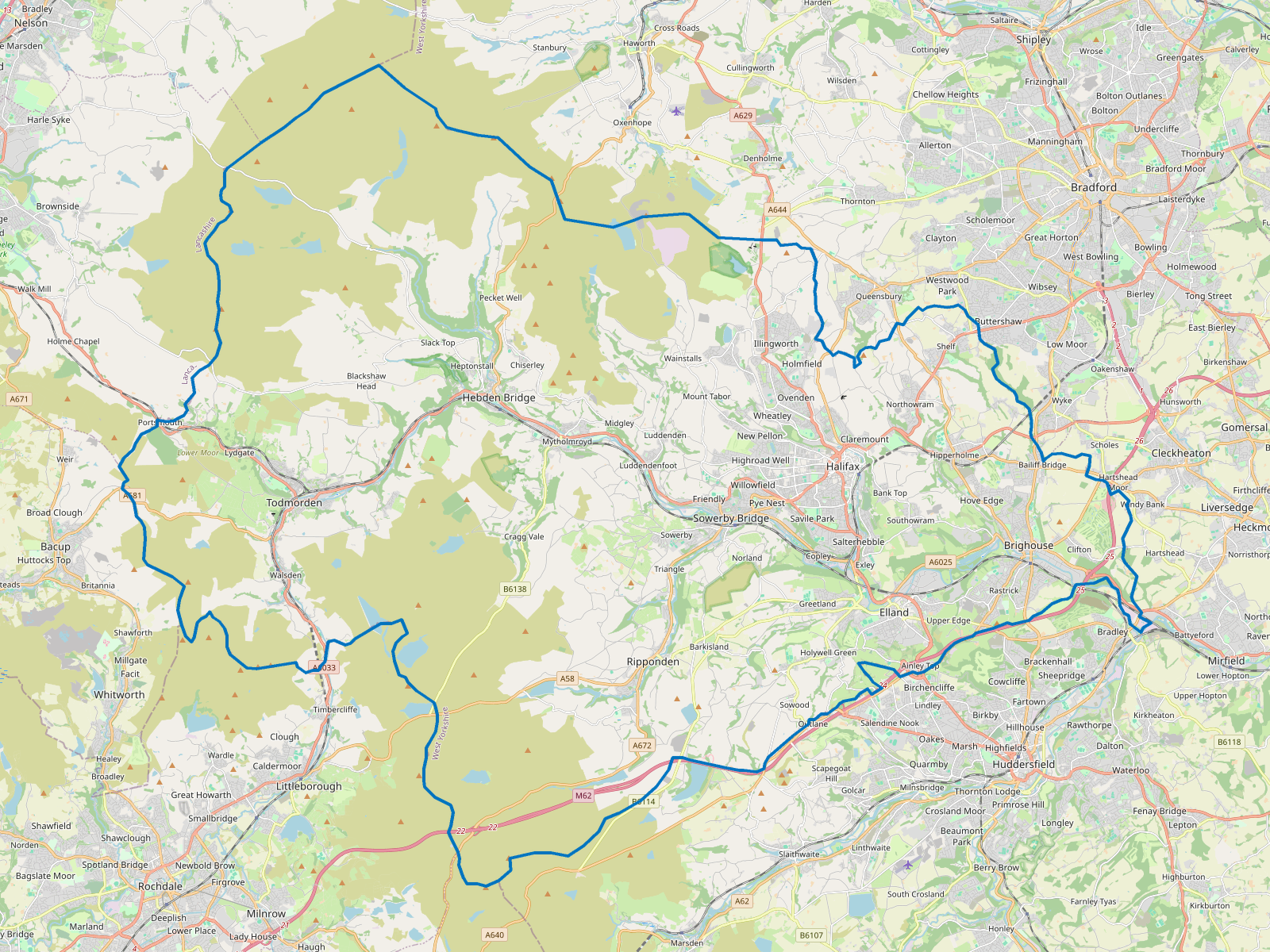 Map of Calderdale