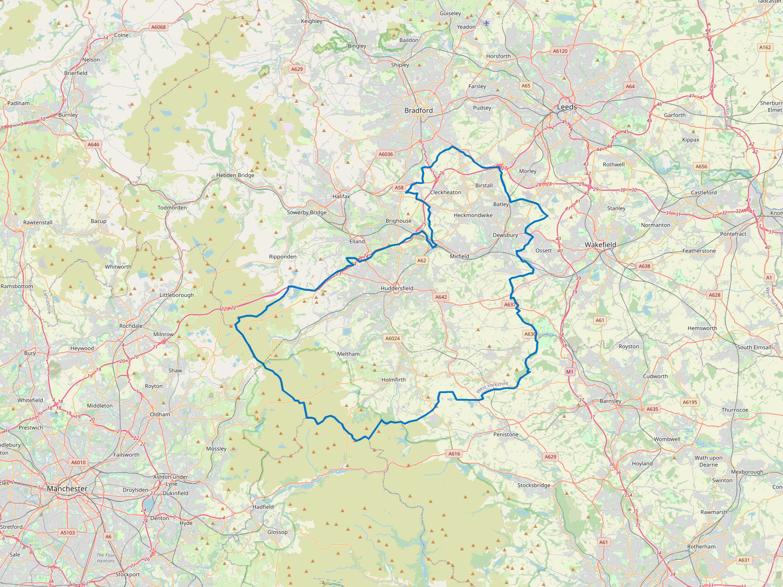 Map of Kirklees