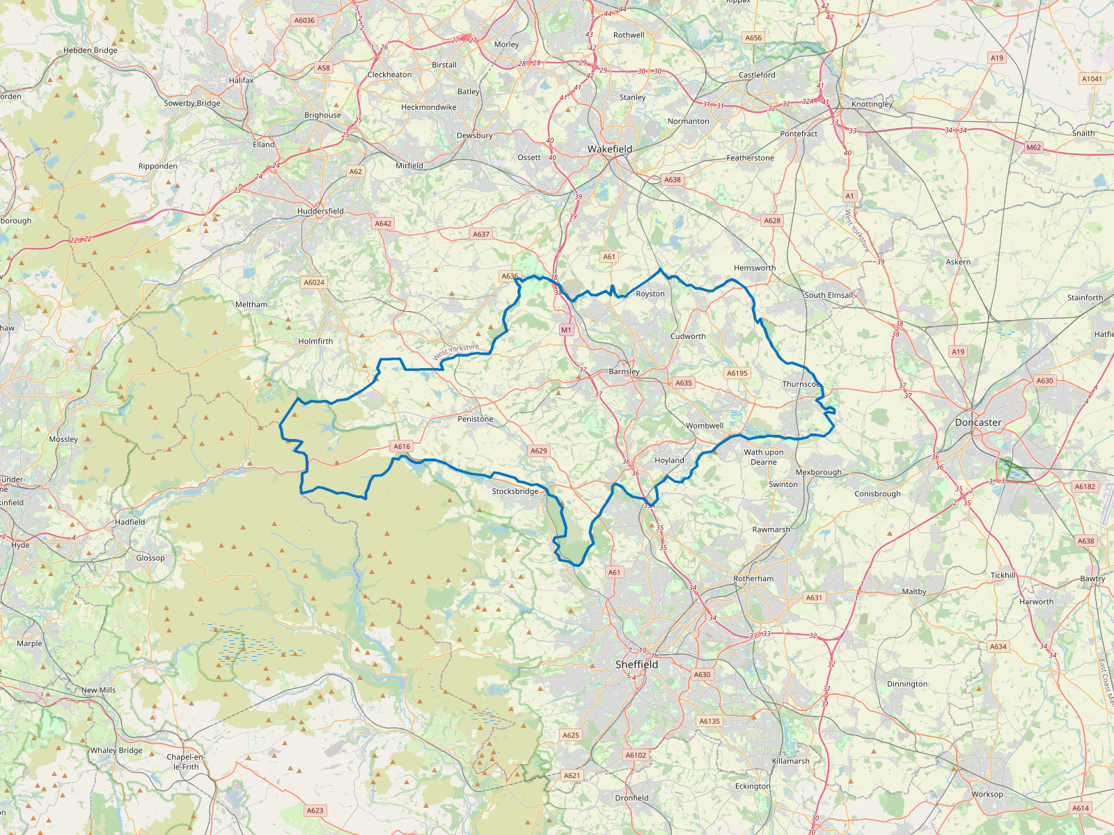 Map of Barnsley
