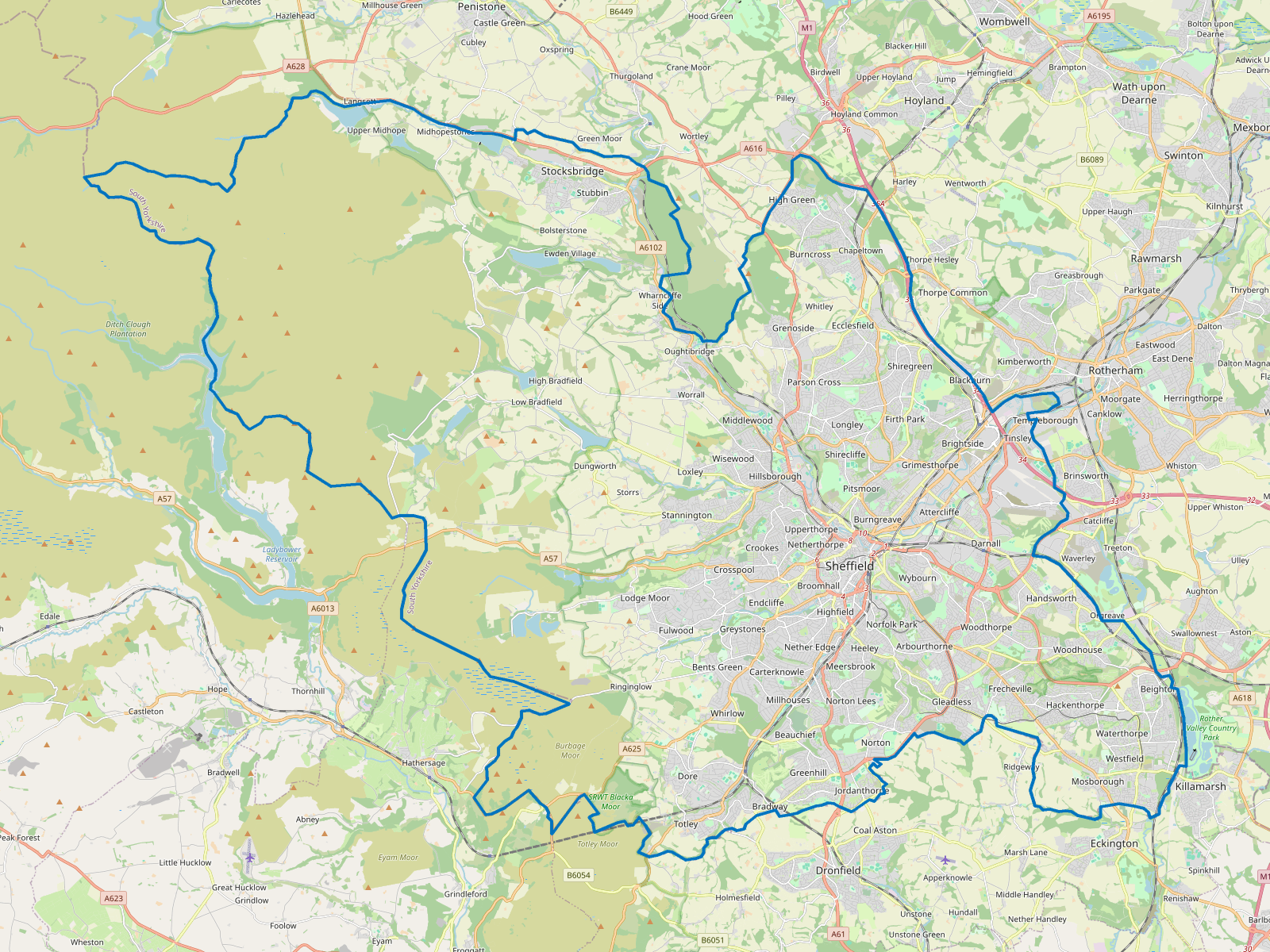 Map of Sheffield