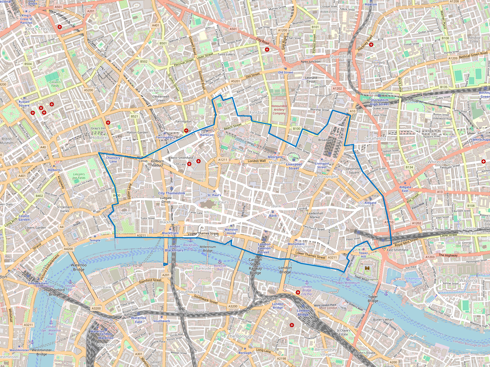 Map of City of London