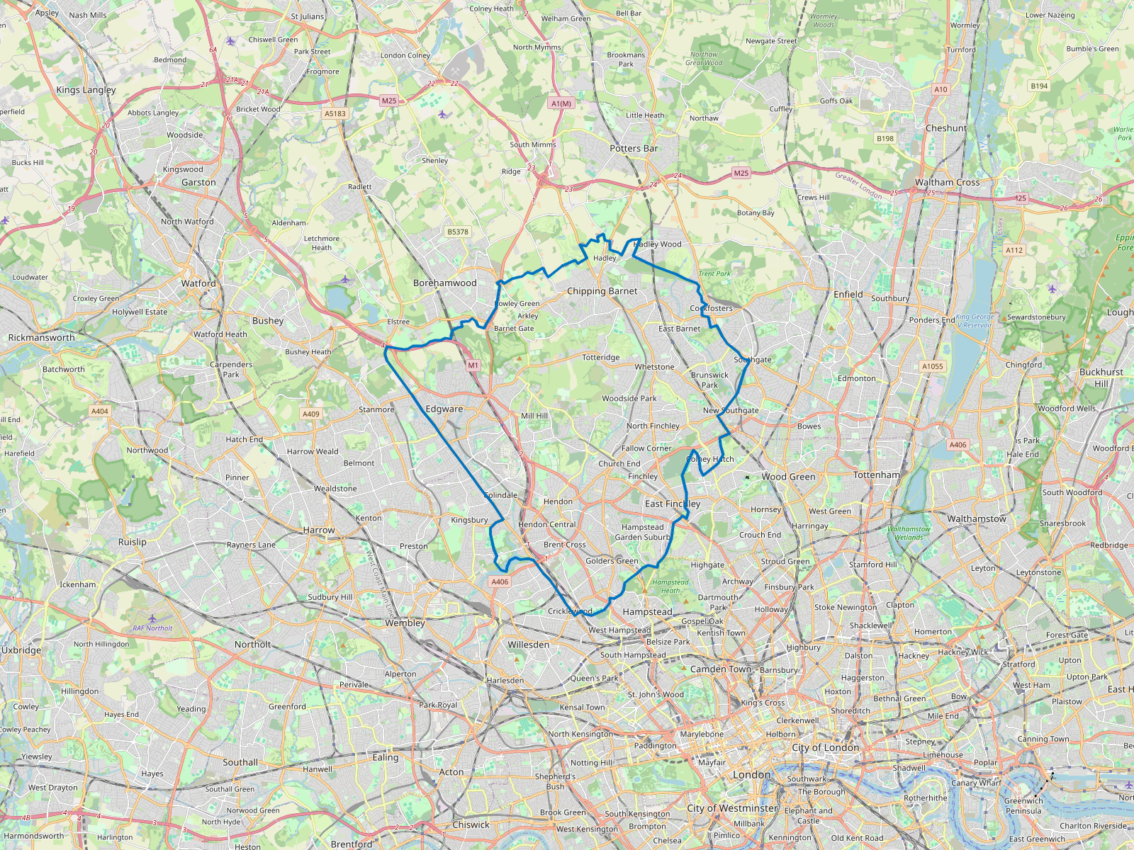 Map of Barnet