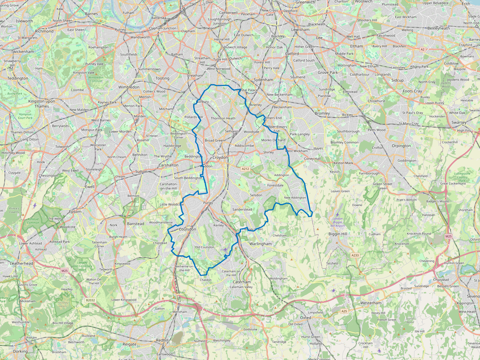 Map of Croydon