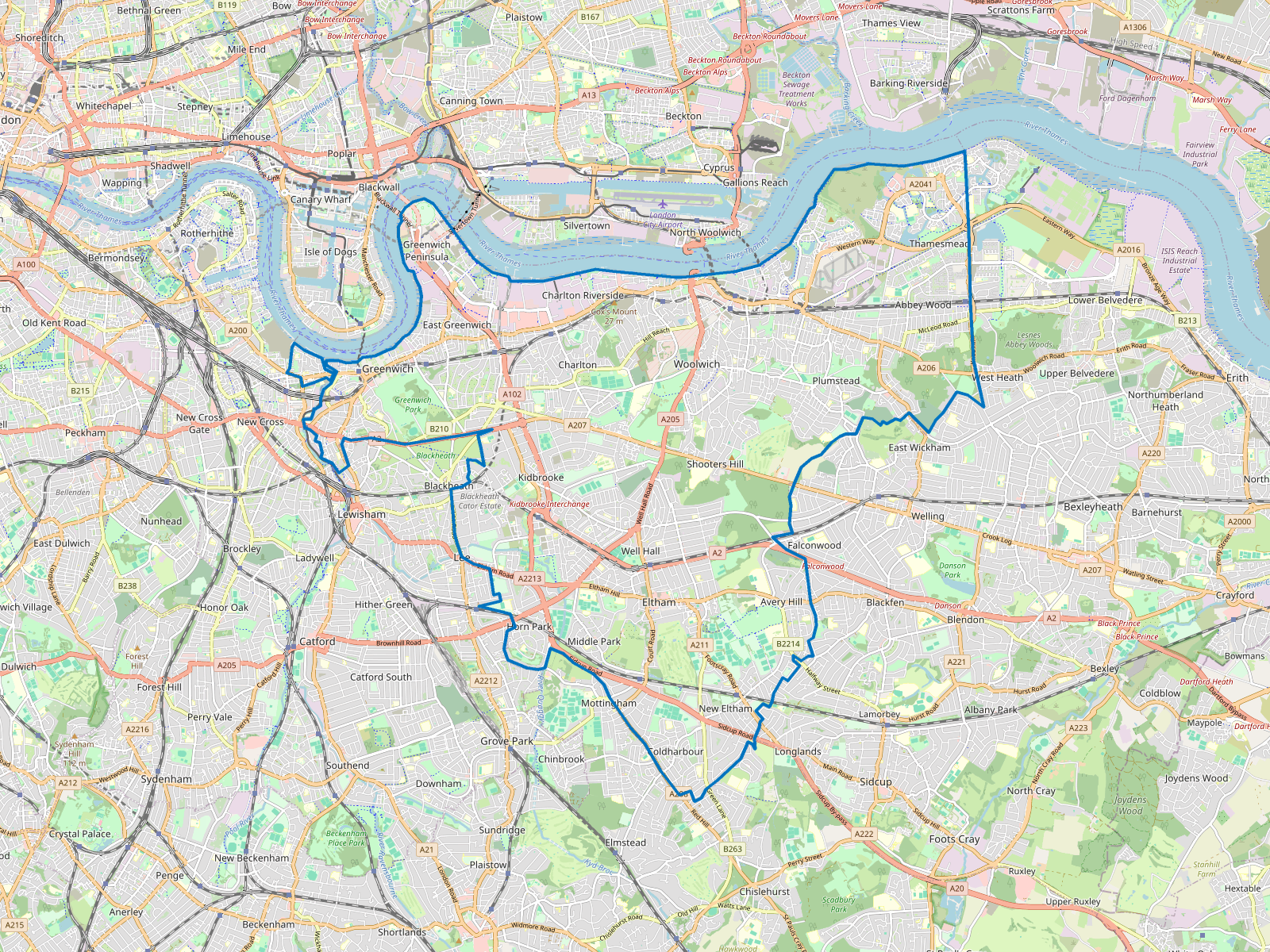 Map of Greenwich