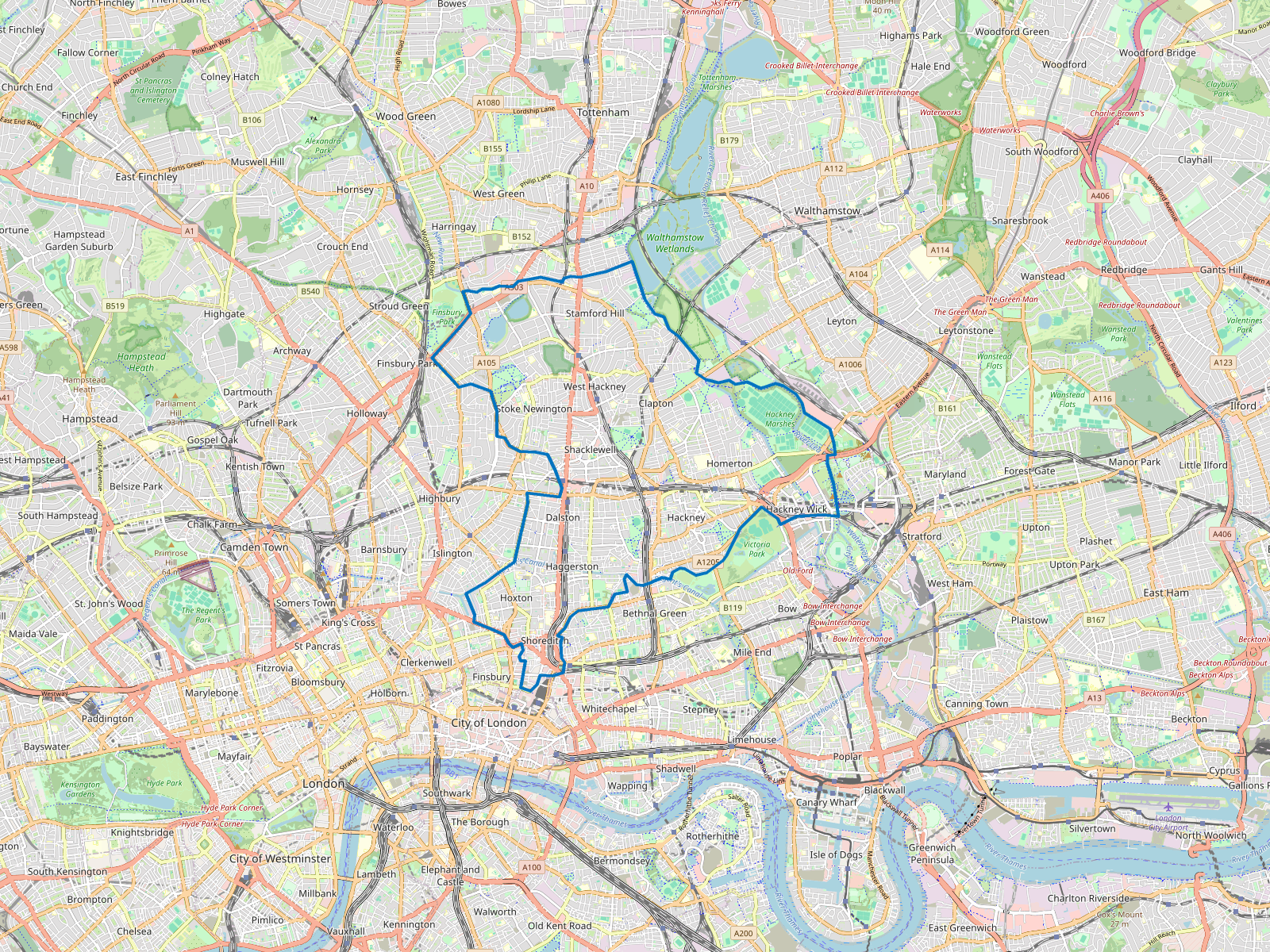 Map of Hackney