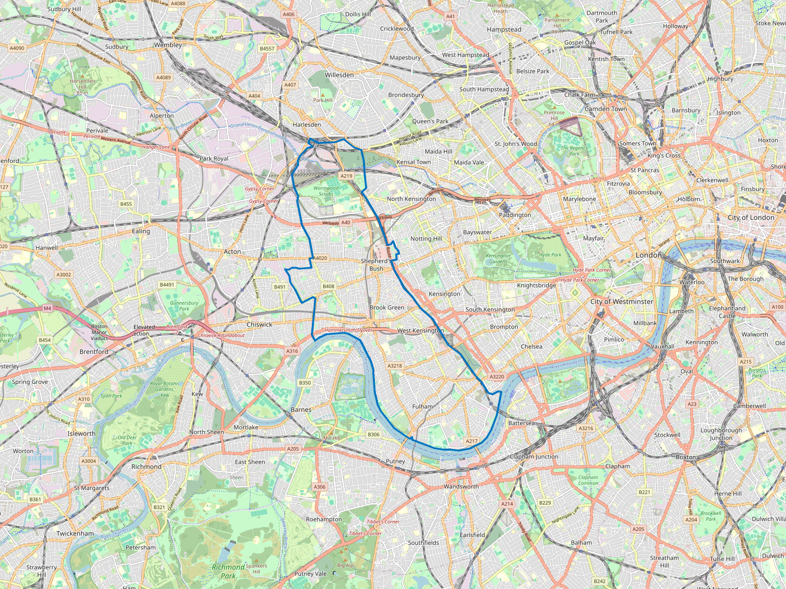 Map of Hammersmith and Fulham