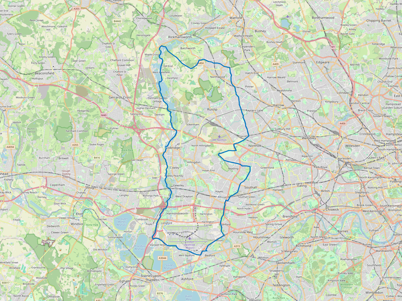 Map of Hillingdon