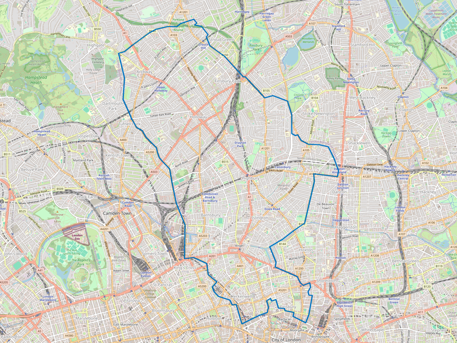 Map of Islington