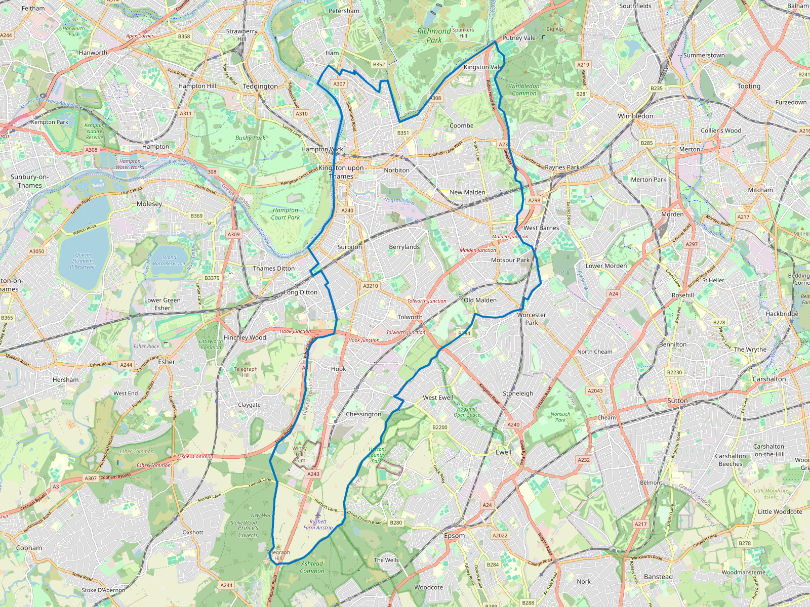 Map of Kingston upon Thames