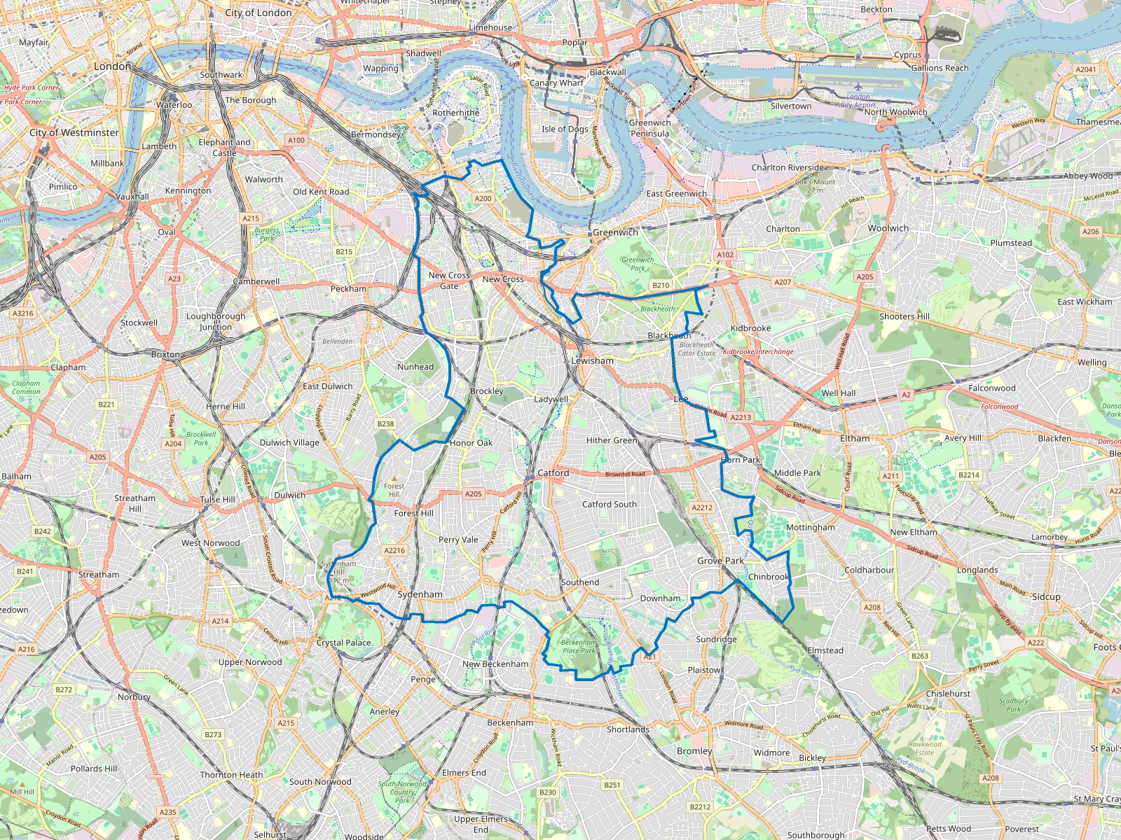 Map of Lewisham