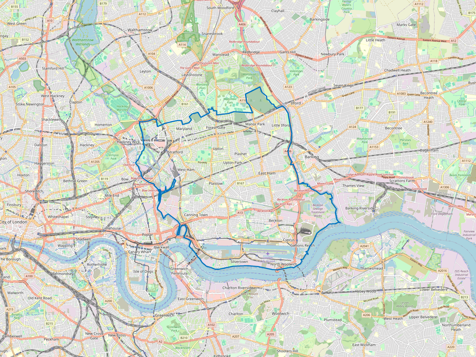 Map of Newham
