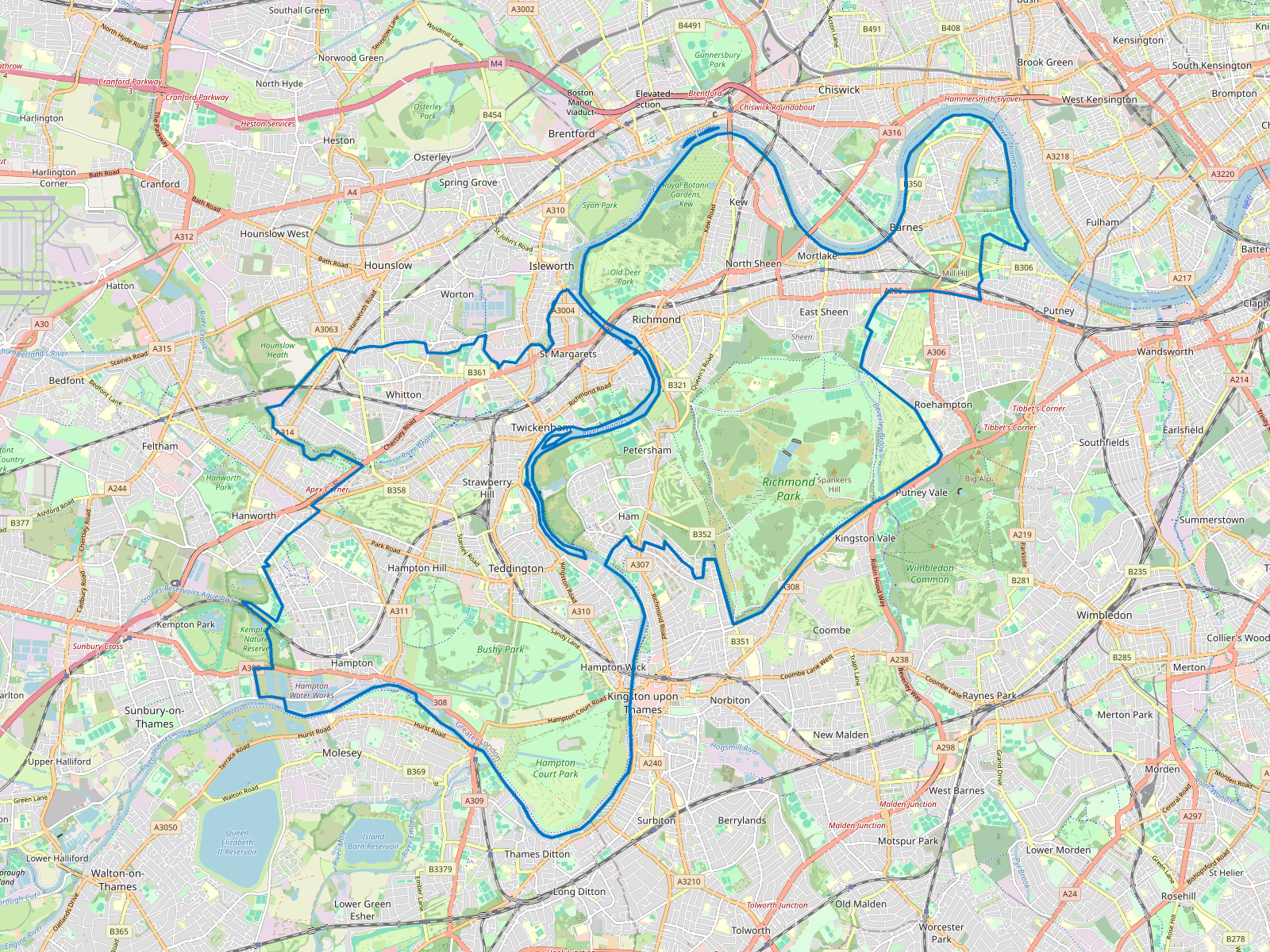 Map of Richmond upon Thames