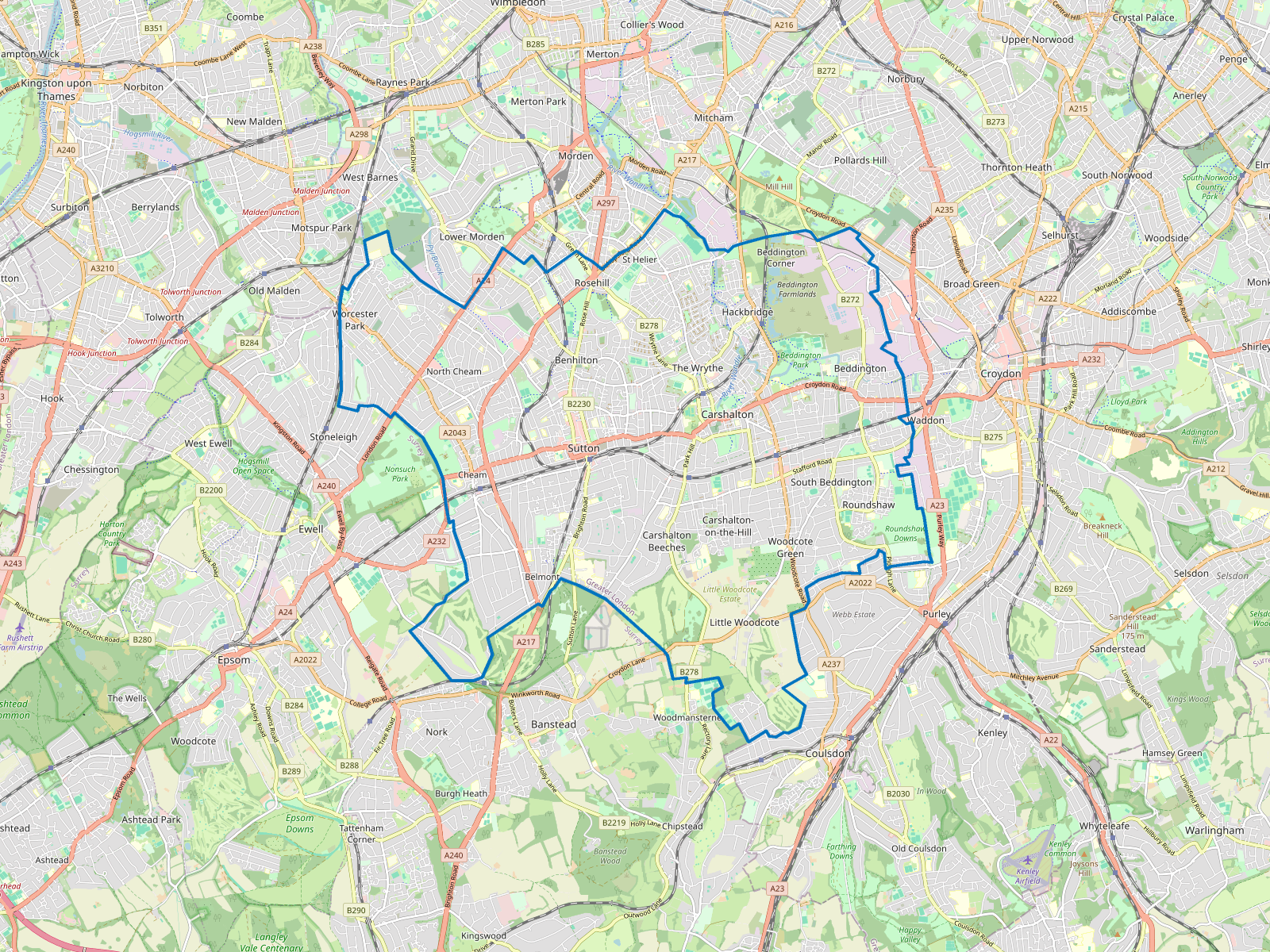 Map of Sutton