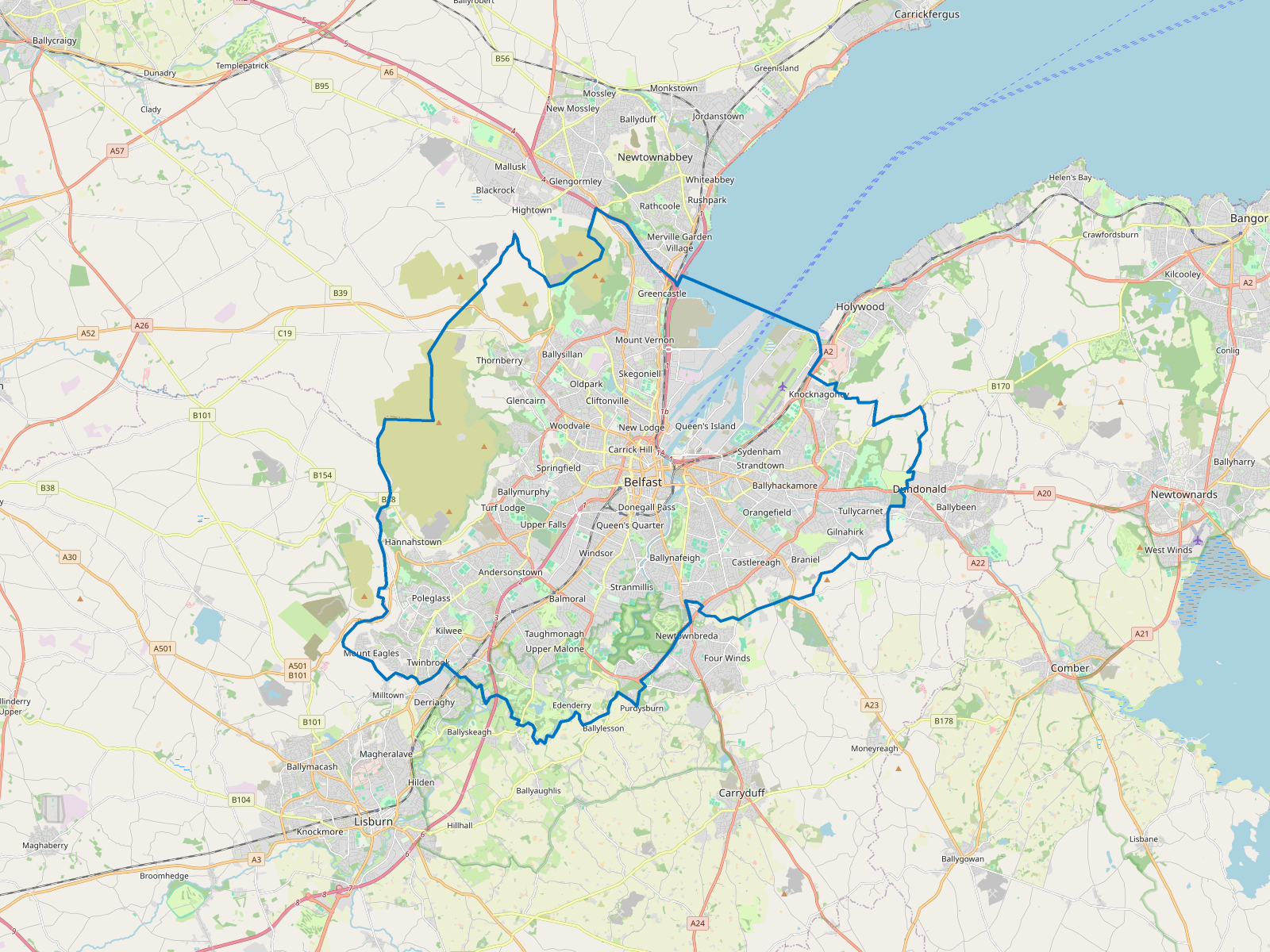 Map of Belfast