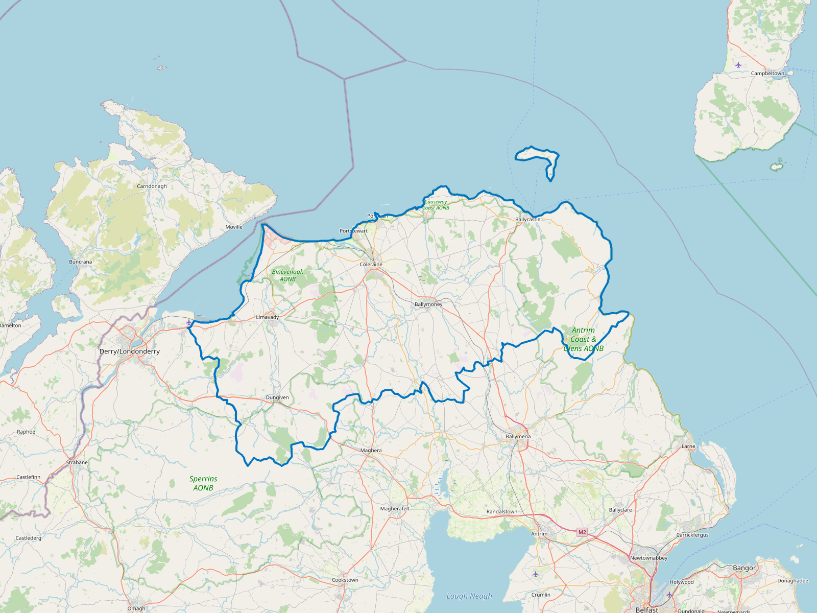 Map of Causeway Coast and Glens