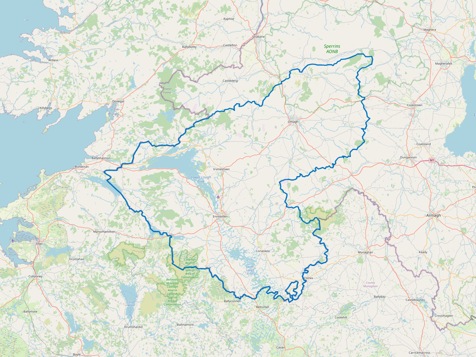 Map of Fermanagh and Omagh