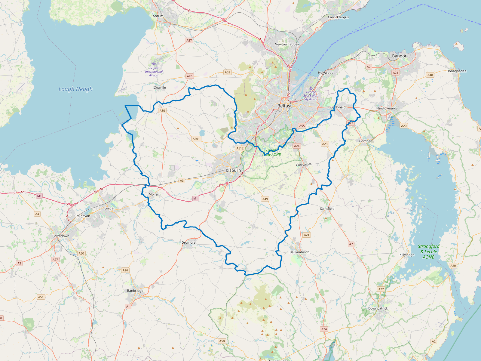 Map of Lisburn and Castlereagh