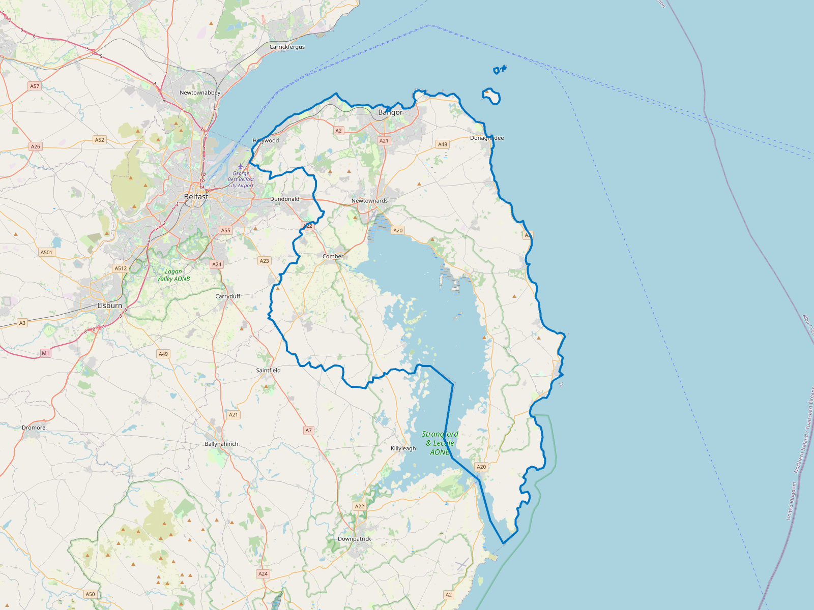 Map of Ards and North Down