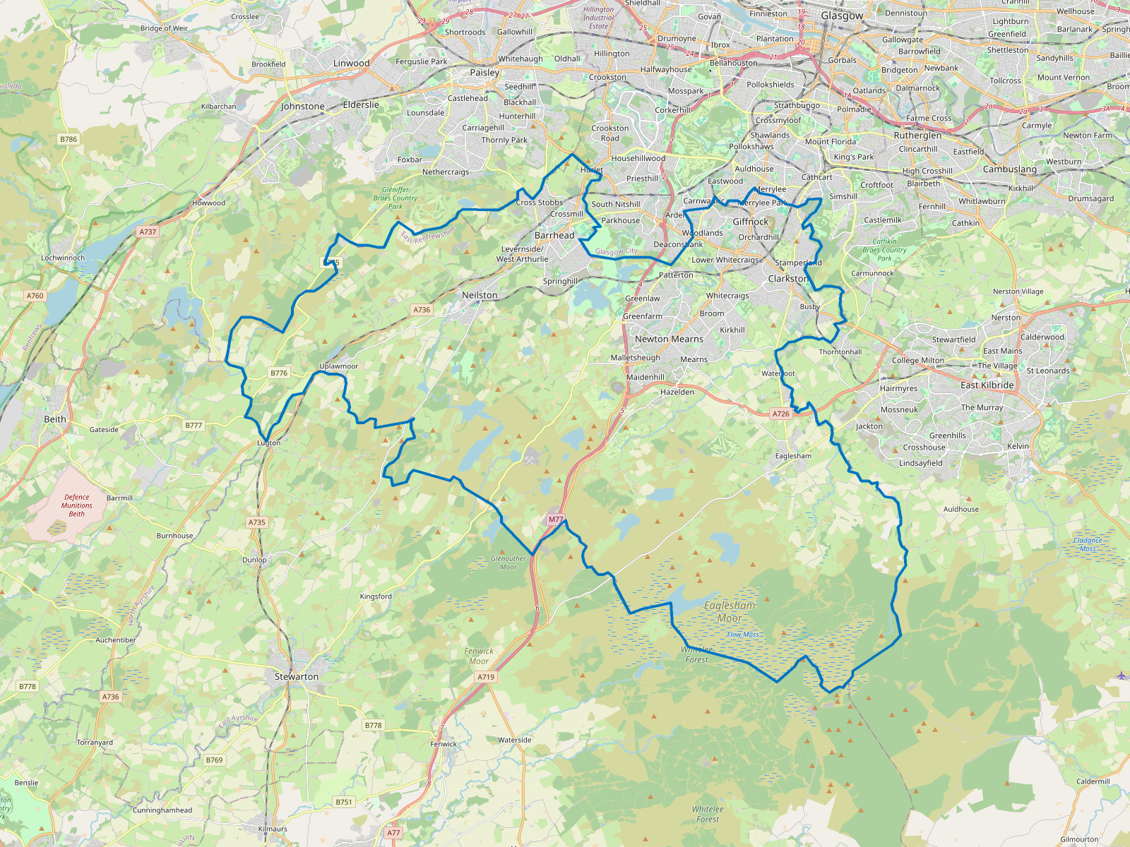 Map of East Renfrewshire