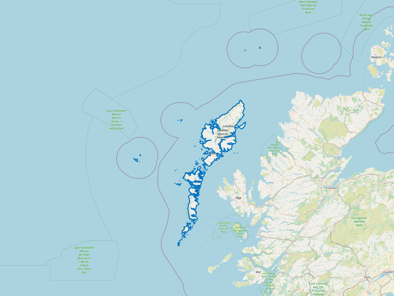 Map of Na h-Eileanan Siar