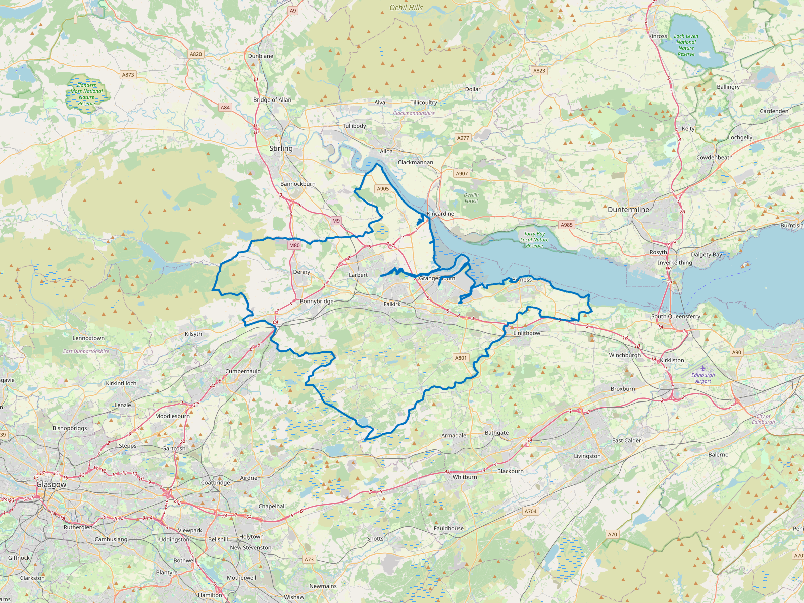 Map of Falkirk