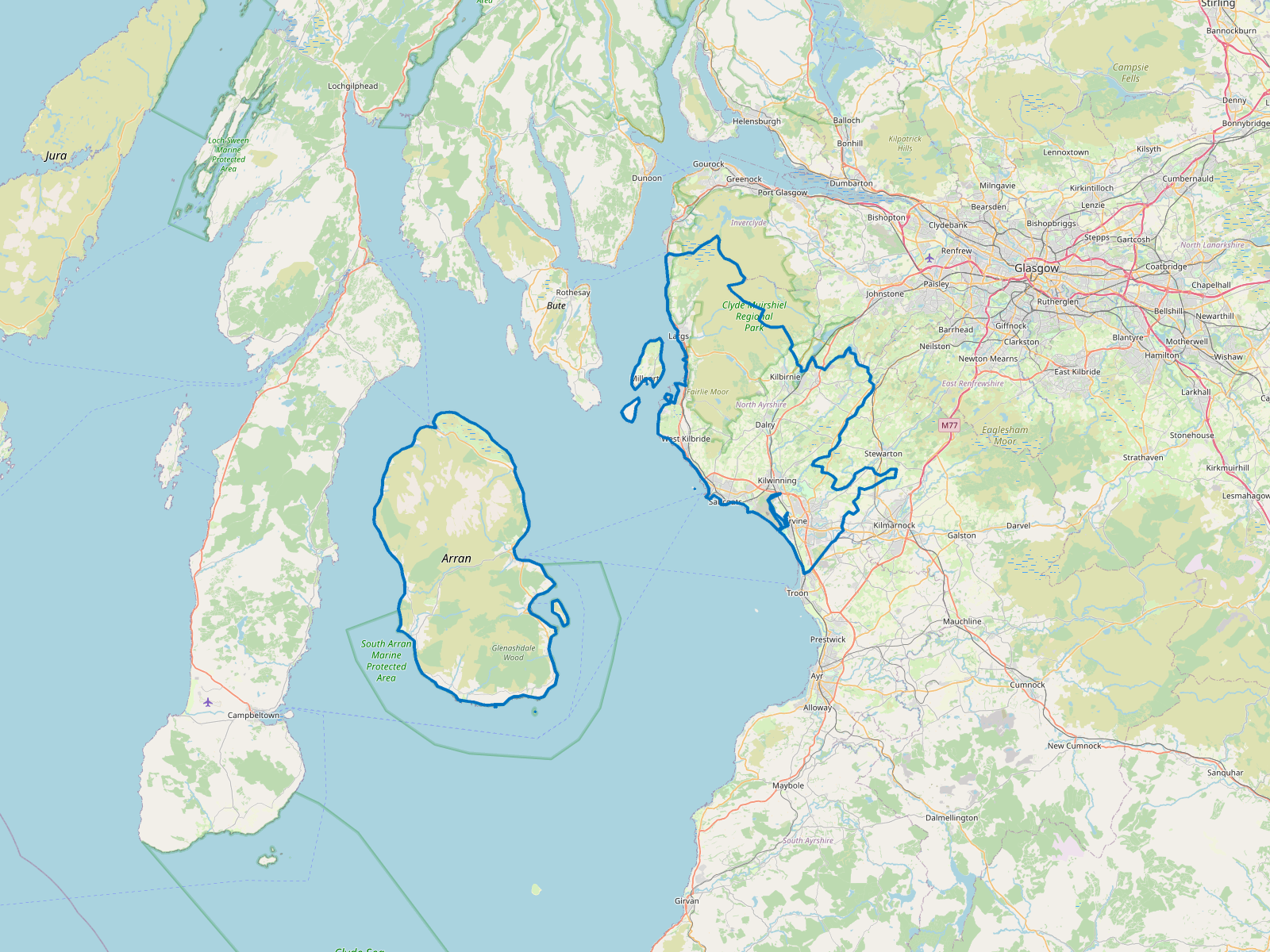 Map of North Ayrshire