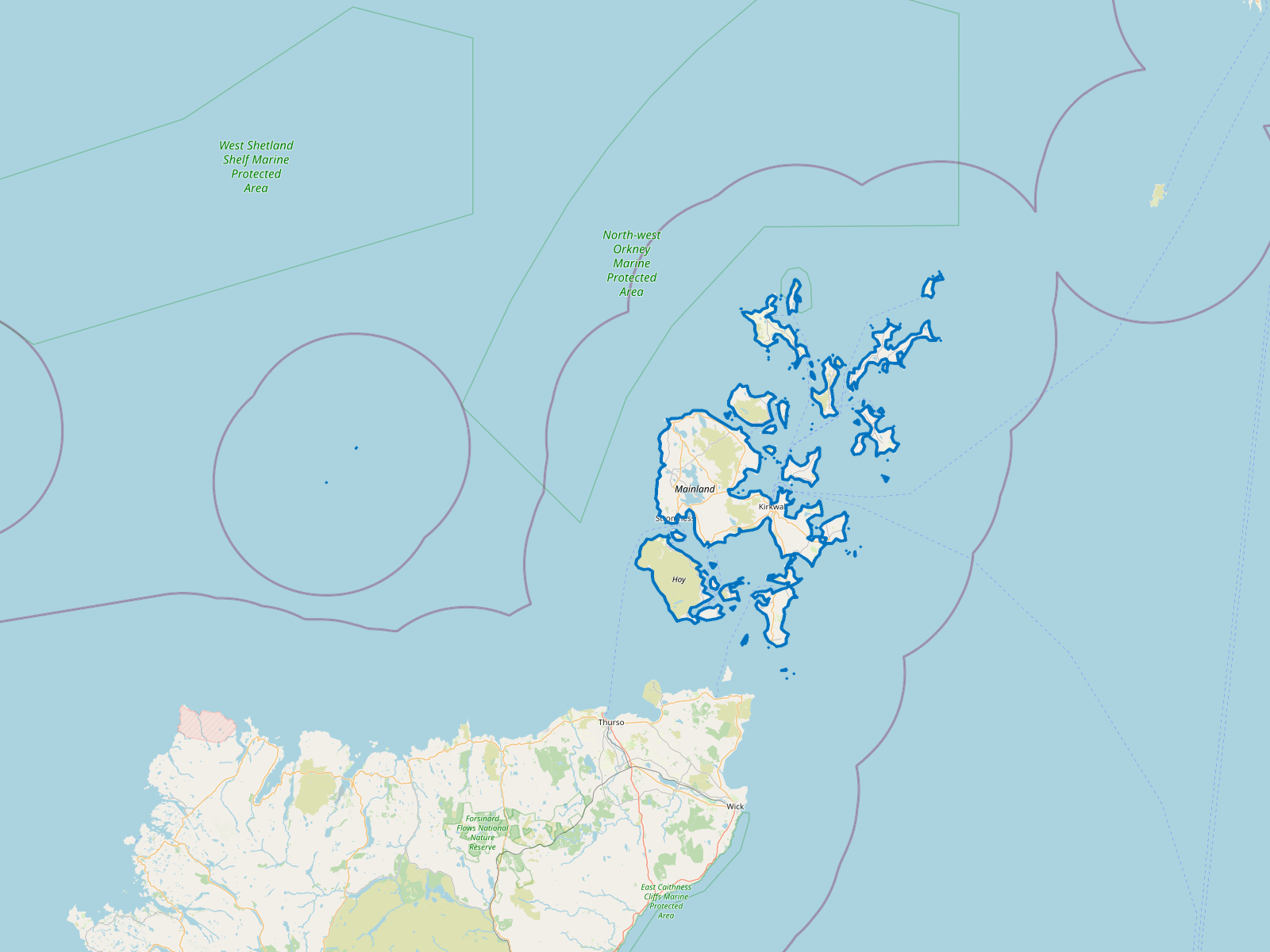 Map of Orkney Islands