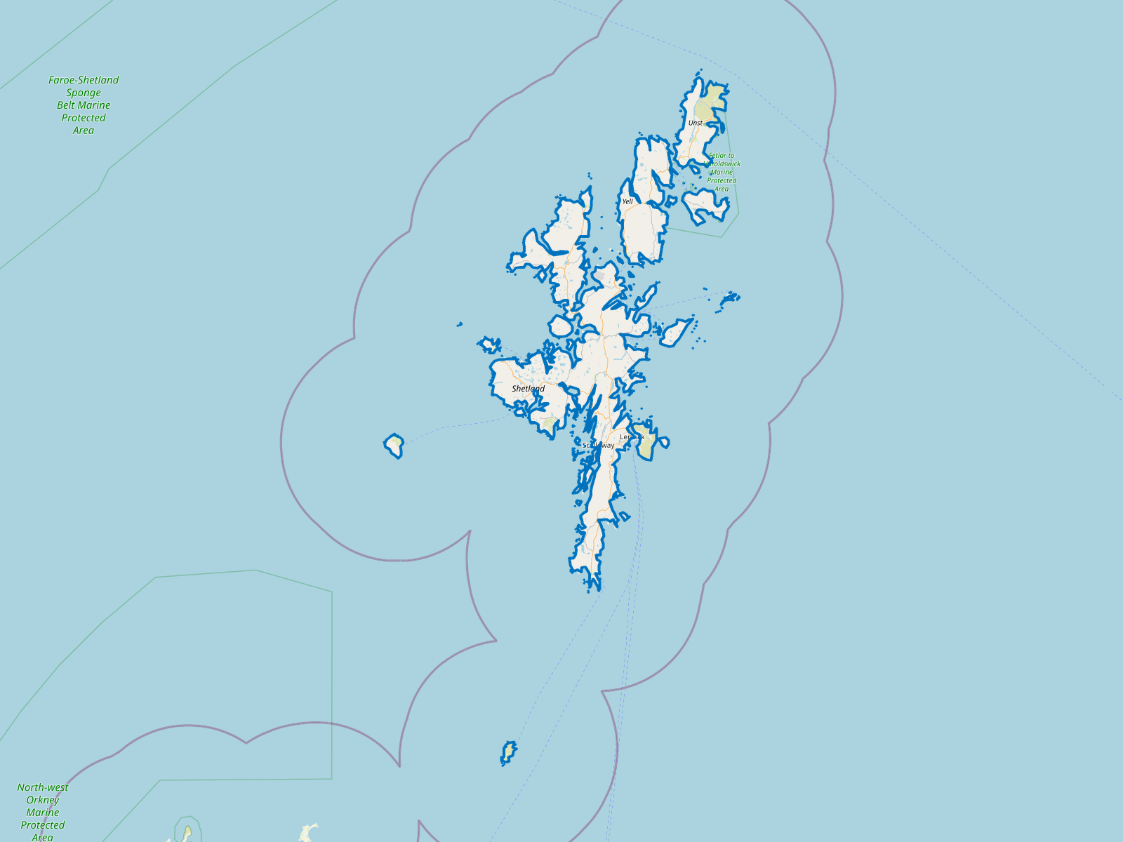 Map of Shetland Islands