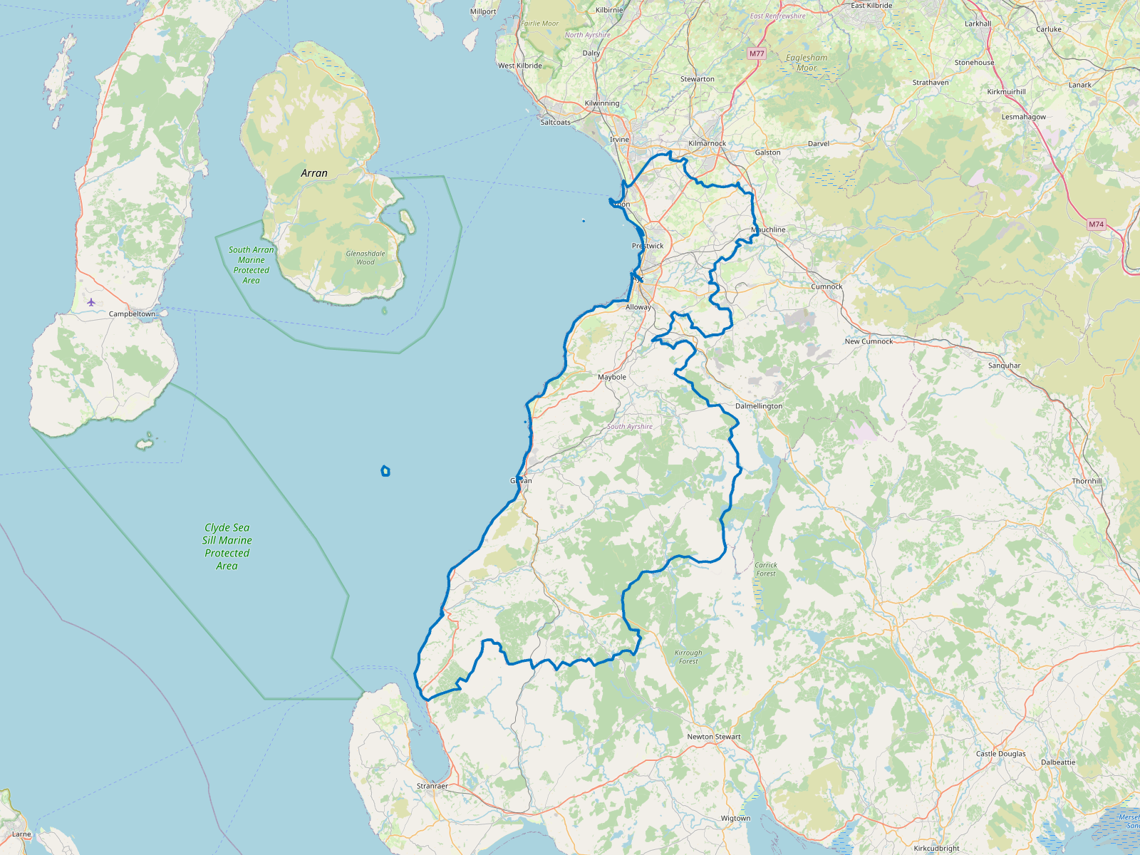 Map of South Ayrshire