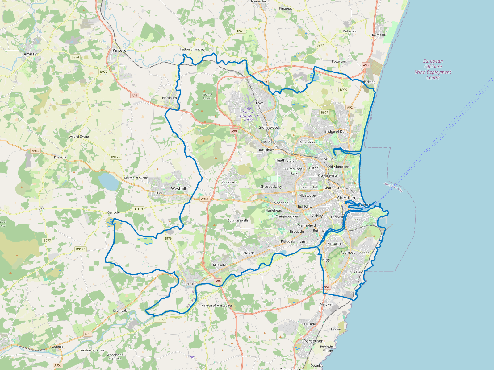 Map of Aberdeen City