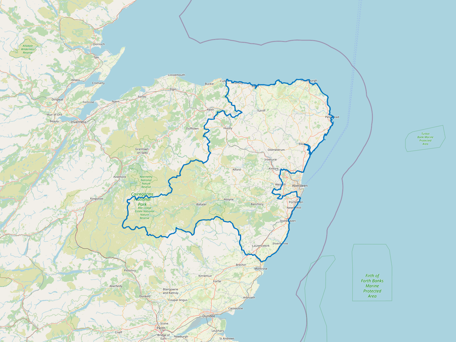 Map of Aberdeenshire