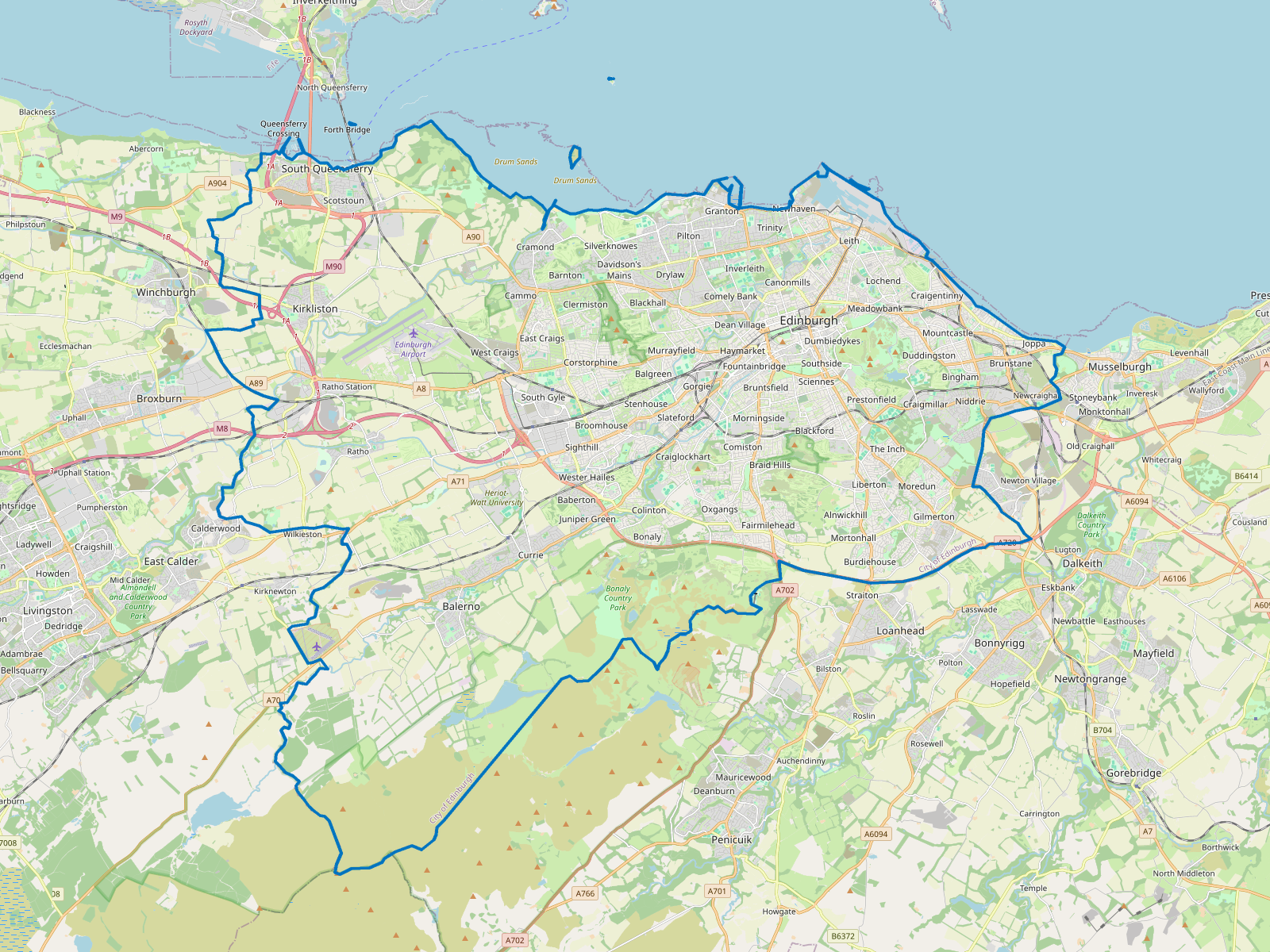 Map of City of Edinburgh