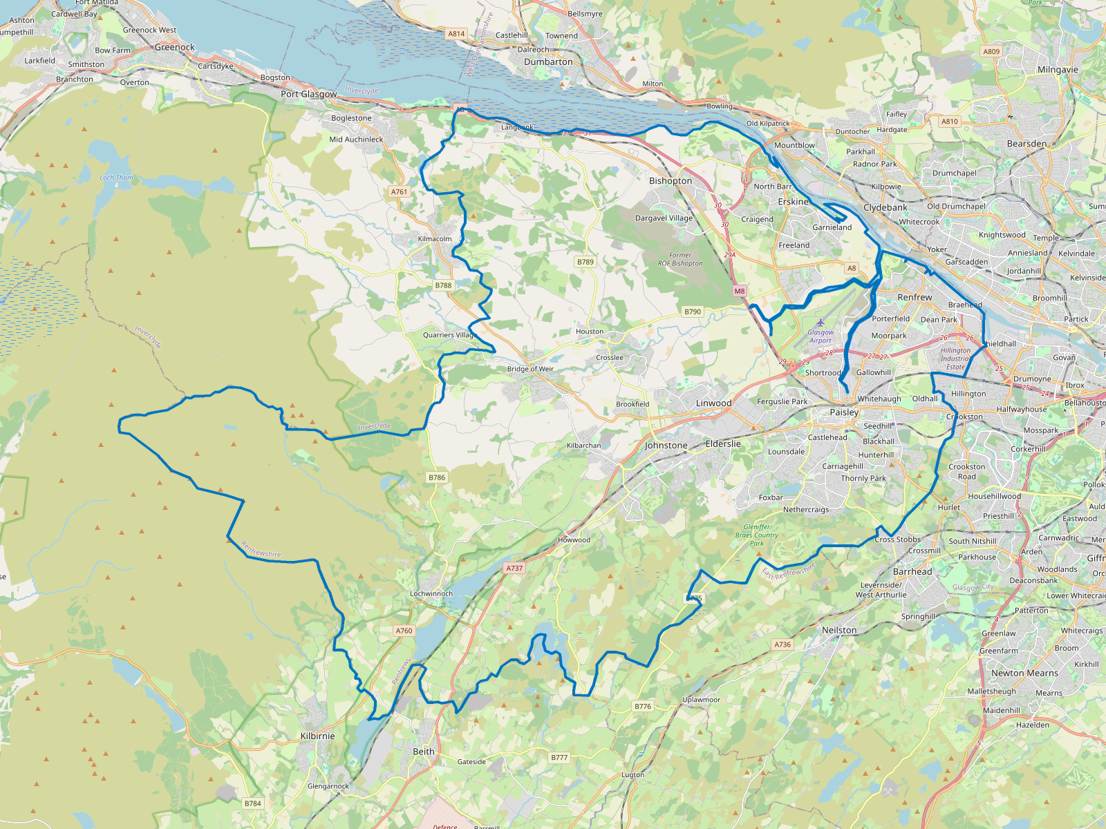 Map of Renfrewshire